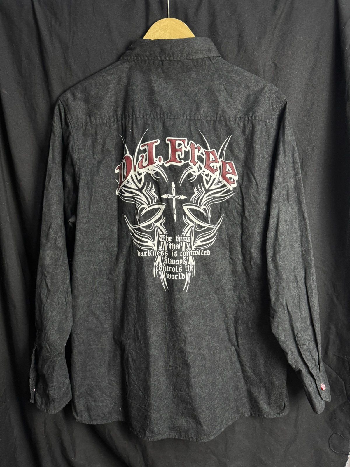 If Six Was Nine Japanese Crosses Tribal Poem Djfree Button Shirt Size US L / EU 52-54 / 3 - 1 Thumbnail