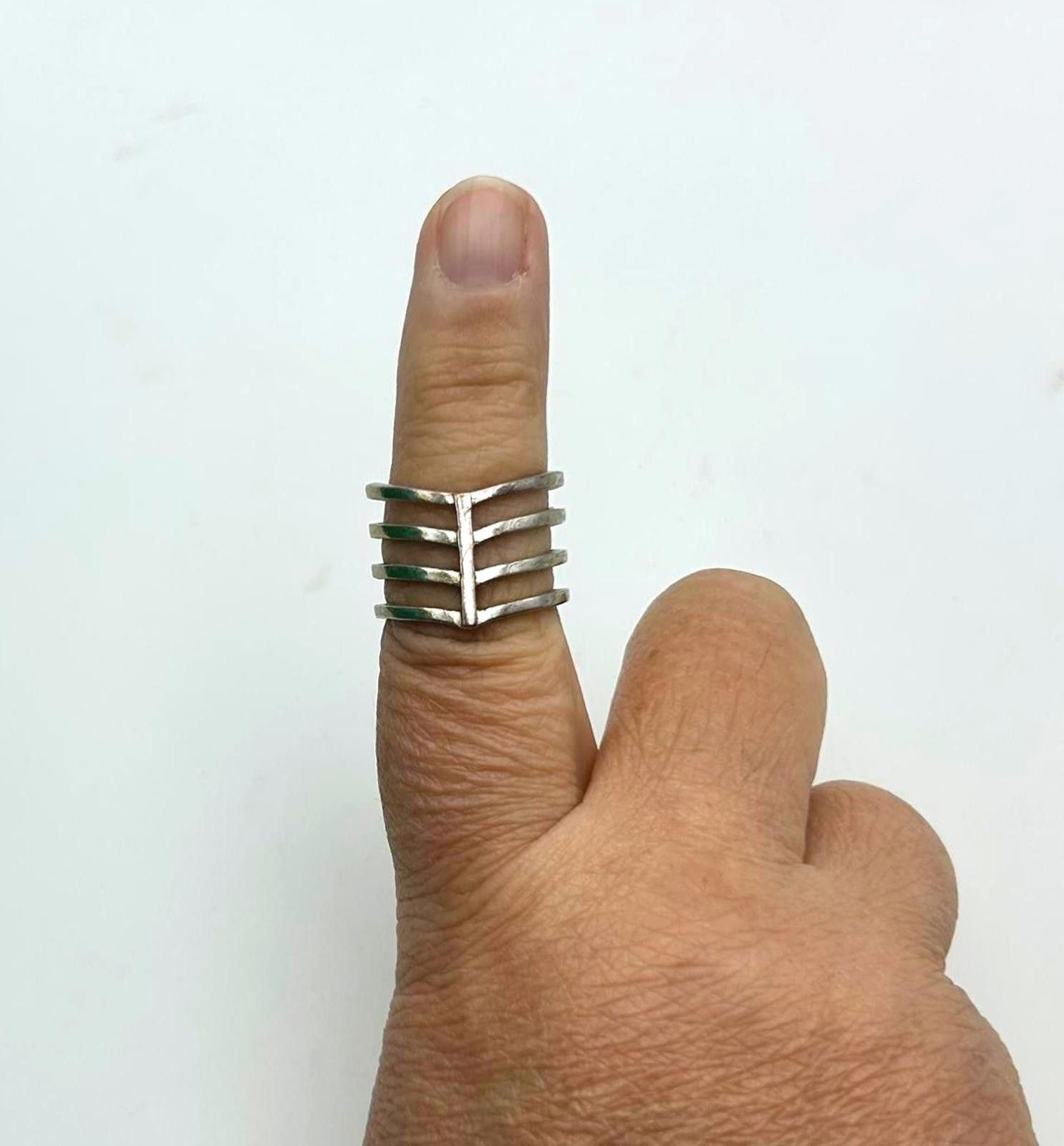 Designer Vintage Industrial Ring - Silver Tone Streetwear Jewelry Size ONE SIZE - 6 Thumbnail