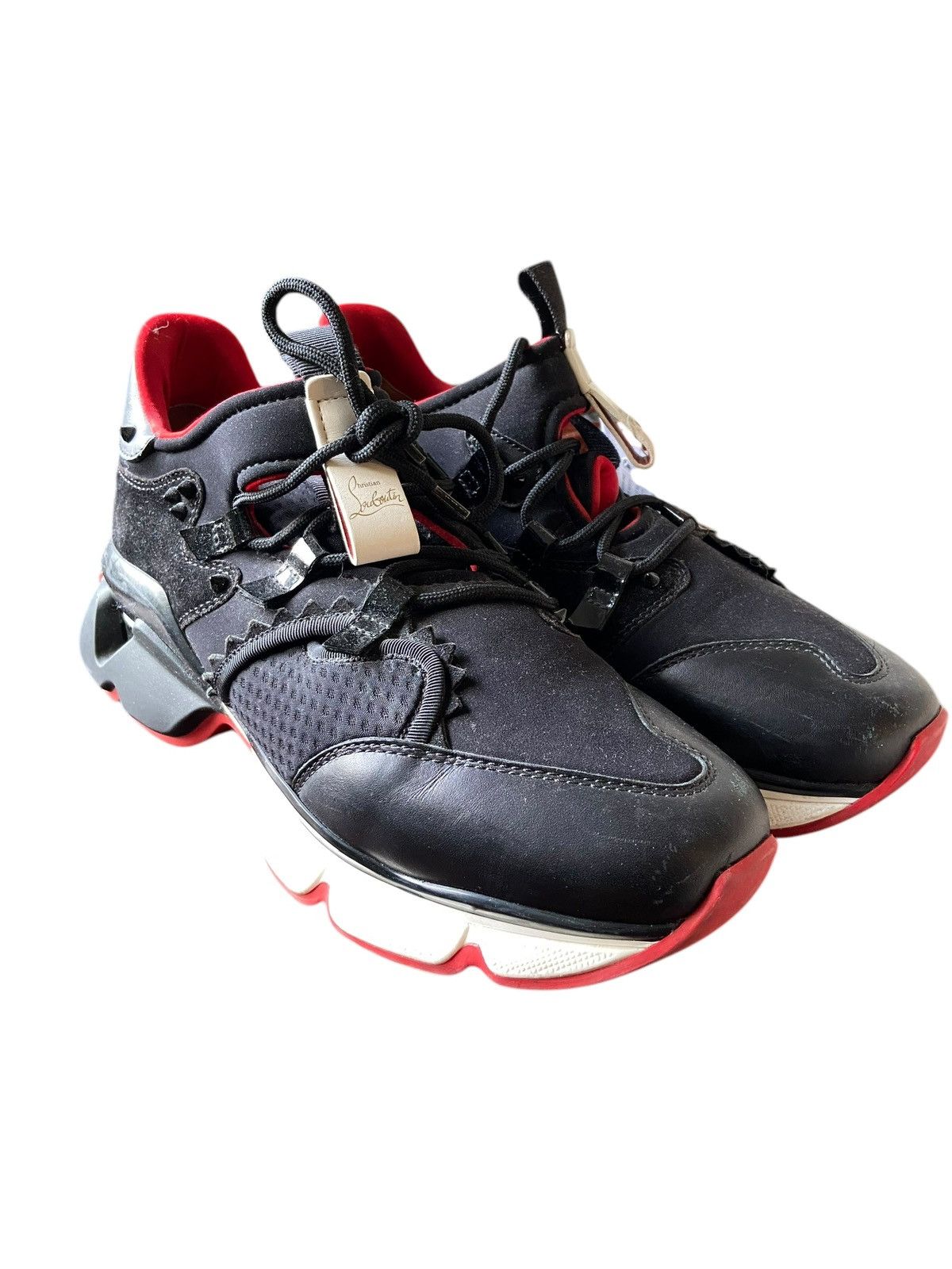 Christian Louboutin Christian Louboutin Red Runner Neoprene Sneakers Size US 10 / EU 43 - 1 Thumbnail