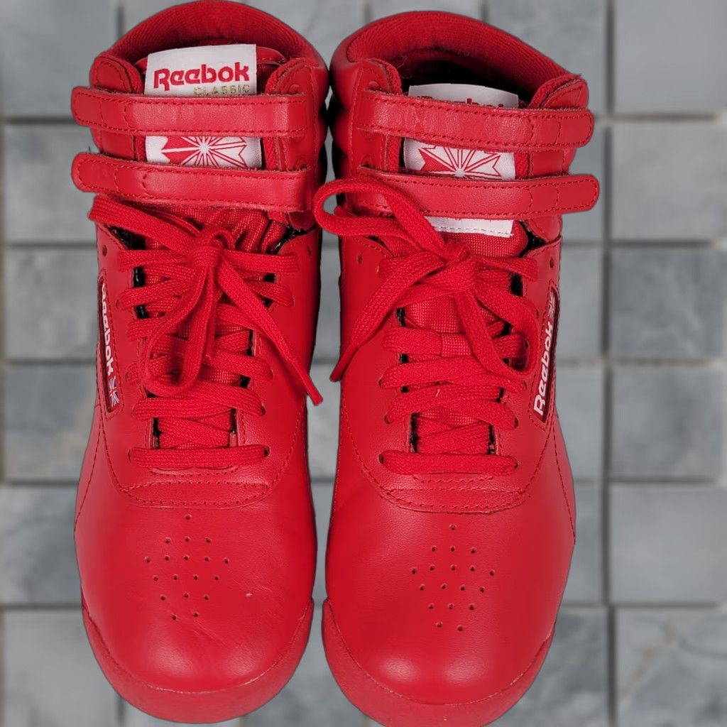 Reebok Reebok Classic Freestyle High Tops Women's 7 Red Athletic Sneakers Hi Top Traditional Size US 5 / IT 35 - 1 Thumbnail