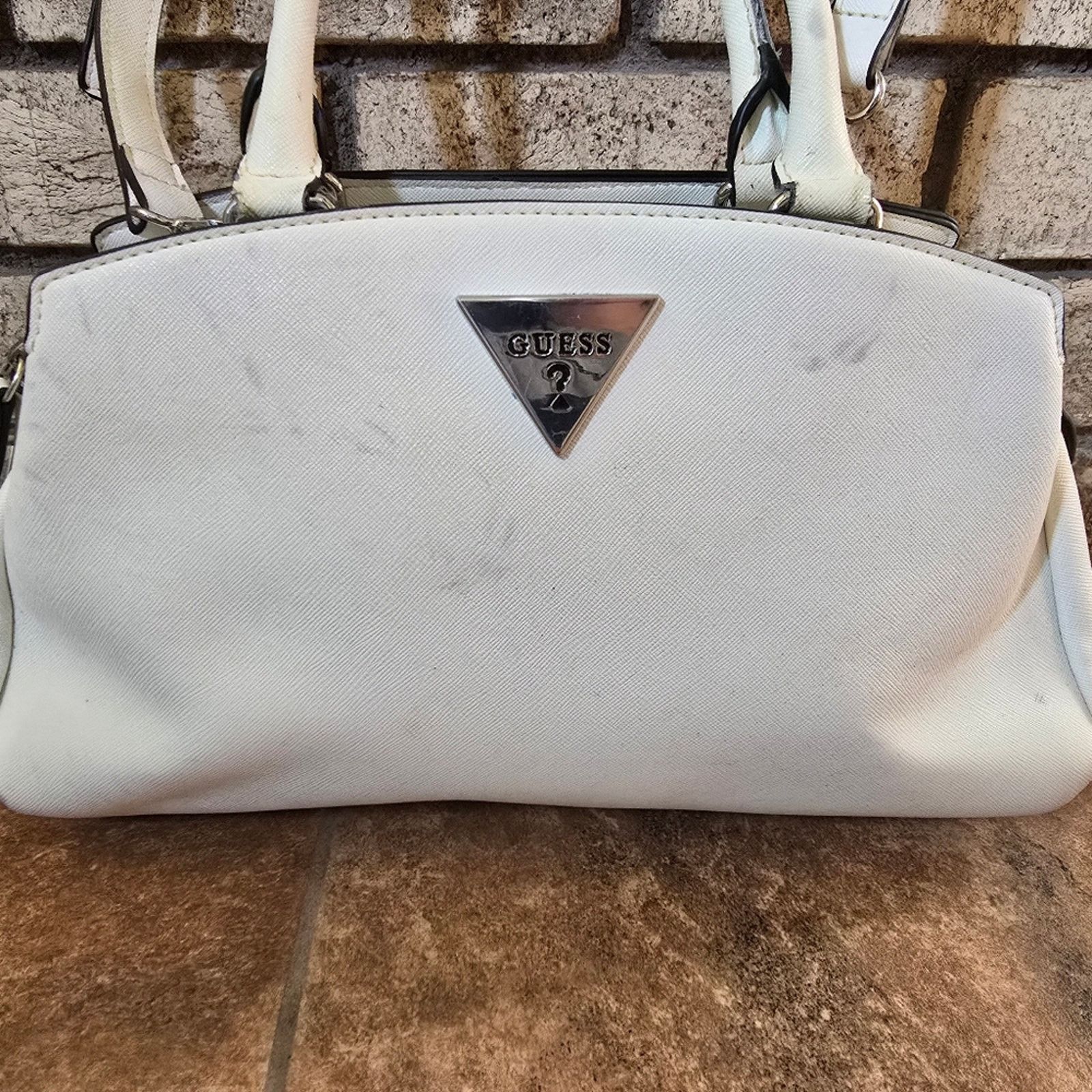 Guess White Black Trim Detailed GUESS Handbag Size ONE SIZE - 3 Thumbnail