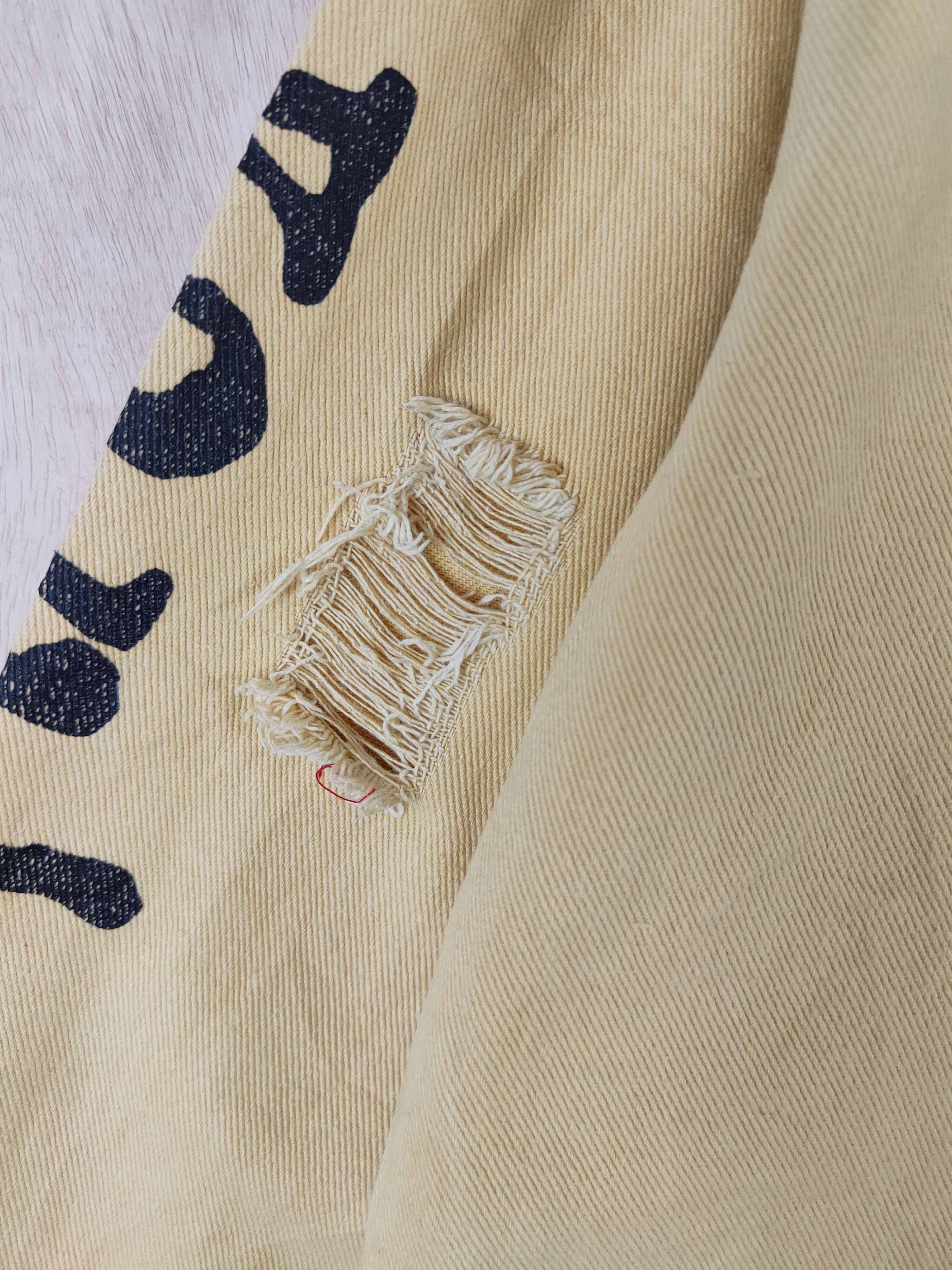 Japanese Brand Japan ripped distressed Yellow Thank You Sweatshirts #S2515 Size L / US 10 / IT 46 - 3 Thumbnail
