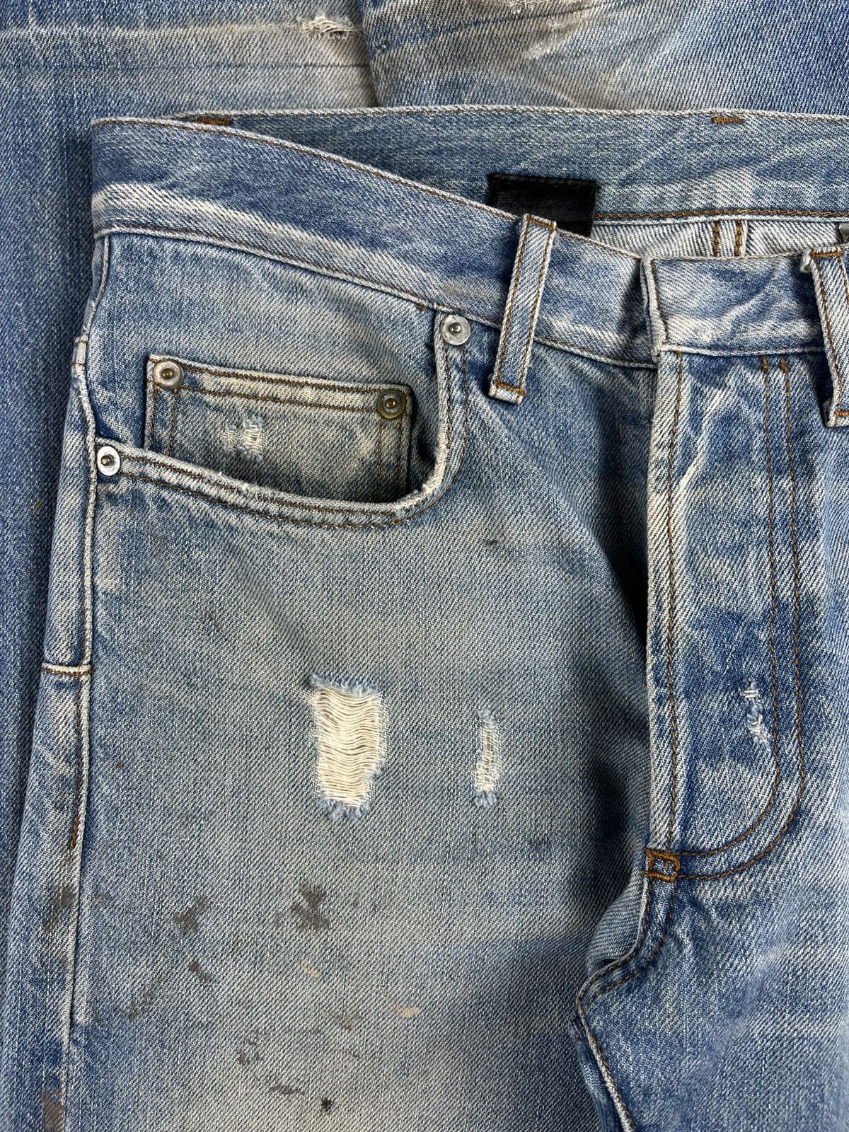 Dior Dior Homme Mudwash Painter Distressed Blue Denim Jeans Size US 28 / EU 44 - 3 Thumbnail