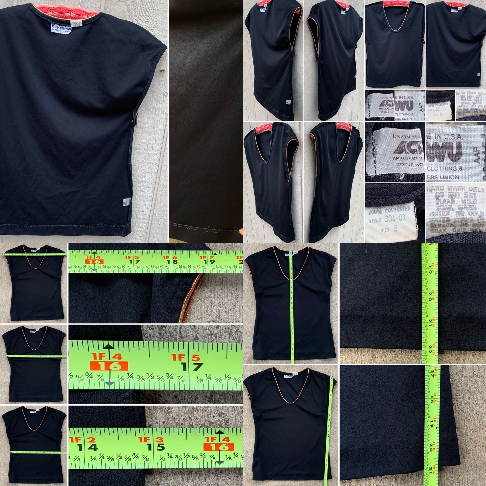 Vintage VINTAGE Miss Shaheen California Hawaii Style 301-01 Polyester V Neck Top Tee 6 Black Womens Shirt 1970s USA Size M / US 6-8 / IT 42-44 - 8 Thumbnail
