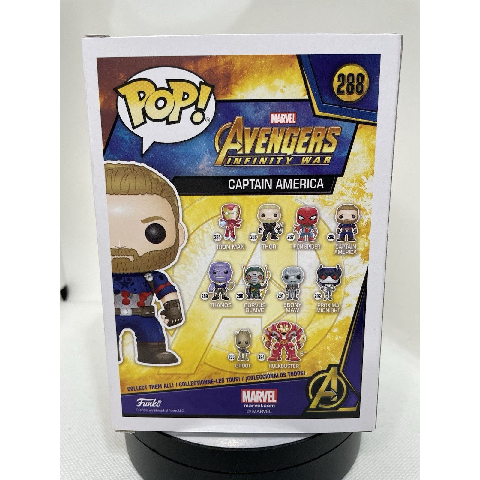 Marvel Comics Funko Pop! Captain America #288 Avengers Infinity War Size ONE SIZE - 5 Thumbnail