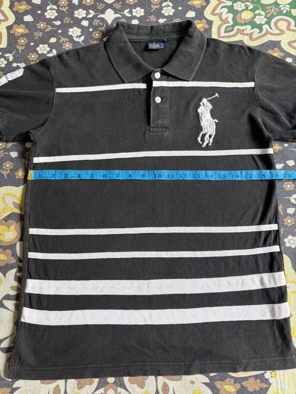 Designer Polo Ralph Lauren Big Logo Striped Polo Tee Size US M / EU 48-50 / 2 - 9 Thumbnail