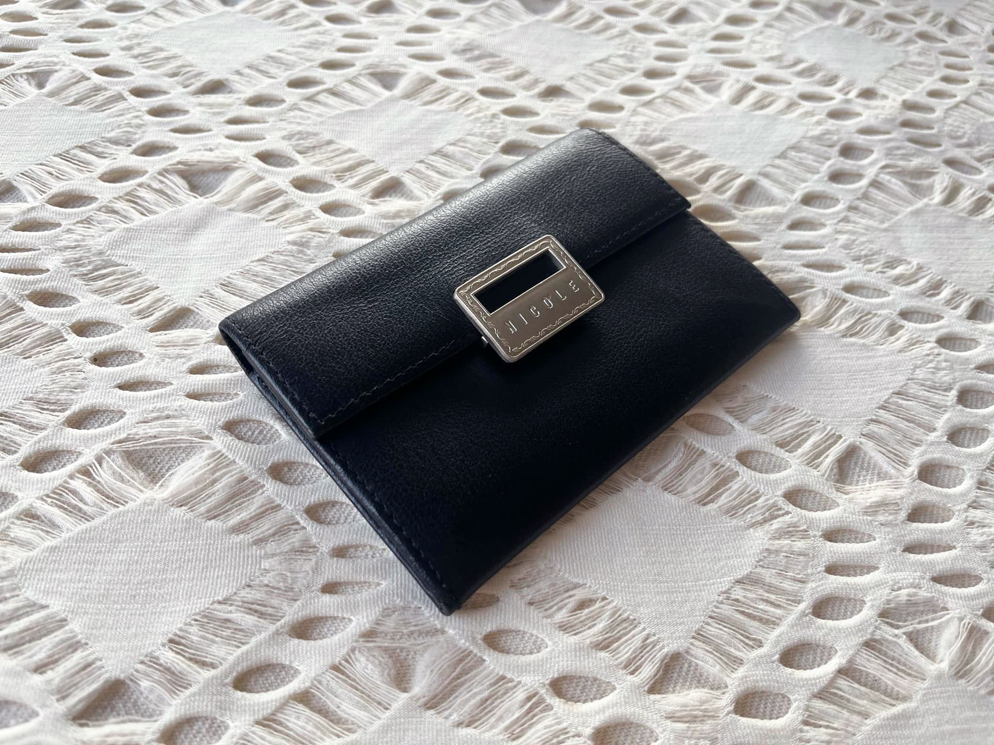 Vintage 90s 'NICOLE' Small and thin size black genuine card holder Size ONE SIZE - 1 Thumbnail