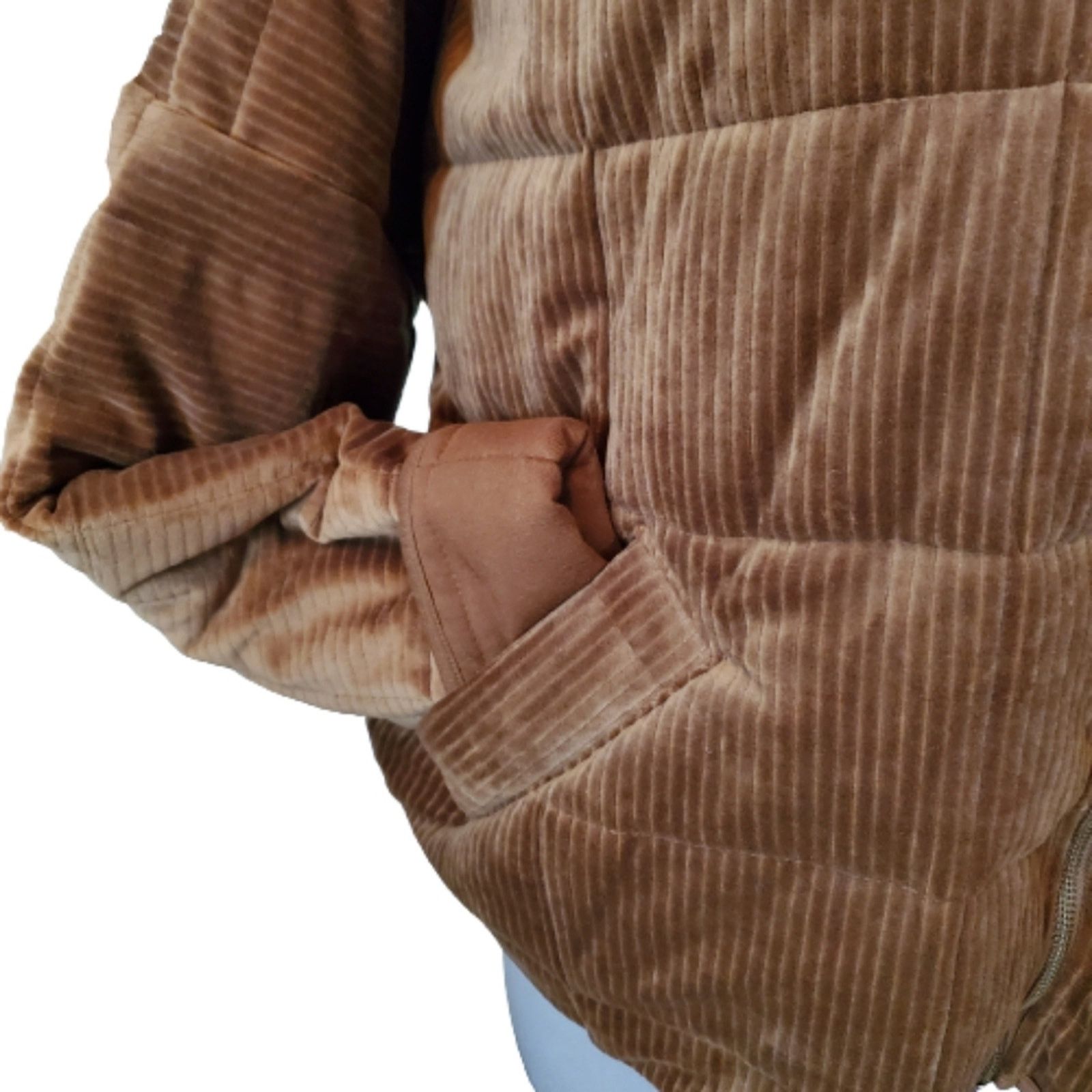 Forever 21 COCOA BROWN QUILTED ☆ CORDUROY ☆ BOMBER JACKET 2x ☆ NWT Size XXL / US 16-18 / IT 52-54 - 5 Thumbnail