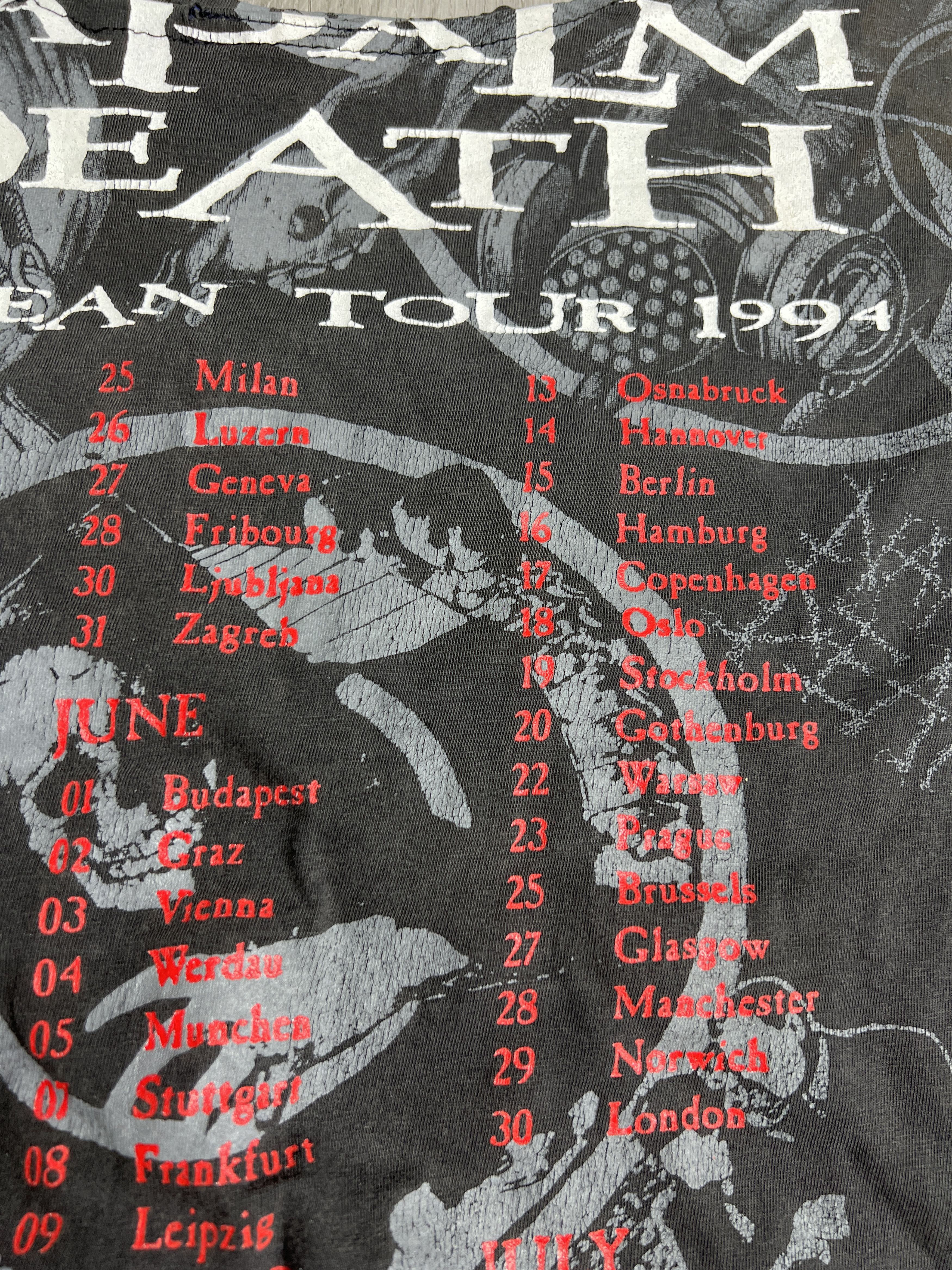 Band Tees Vintage 90s NAPALM DEATH '93 Tour Custom Sleeveless Tee (N) Size US L / EU 52-54 / 3 - 10 Thumbnail