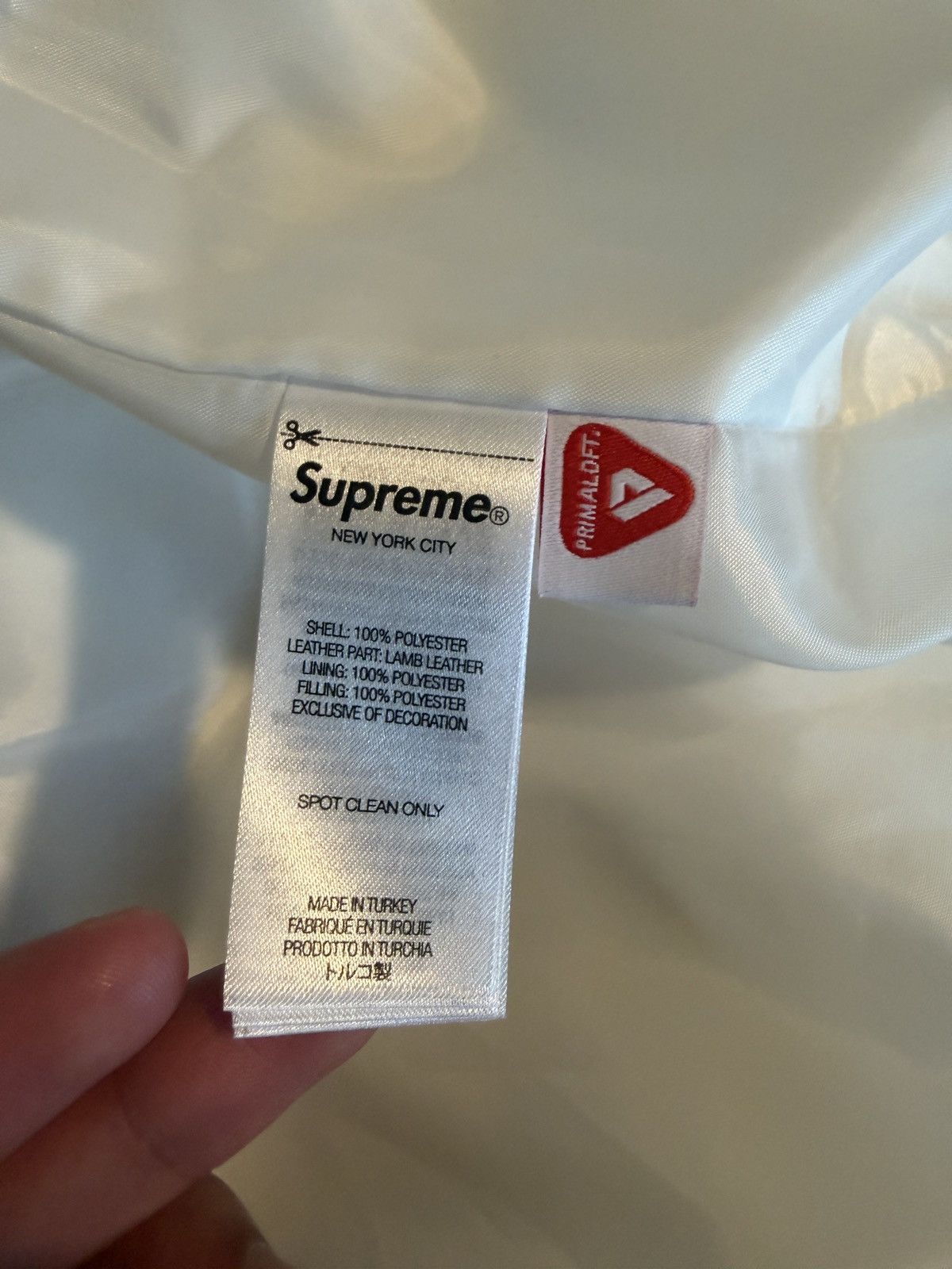 Supreme Supreme Leather Yoke Puffer Jacket 'White' Size US M / EU 48-50 / 2 - 6 Thumbnail