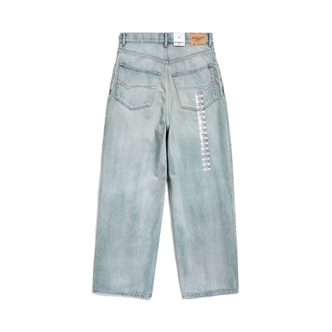 Balenciaga o1in1g0625 Denim Size Sticker Baggy Pants in Blue Size US 30 / EU 46 - 2 Thumbnail