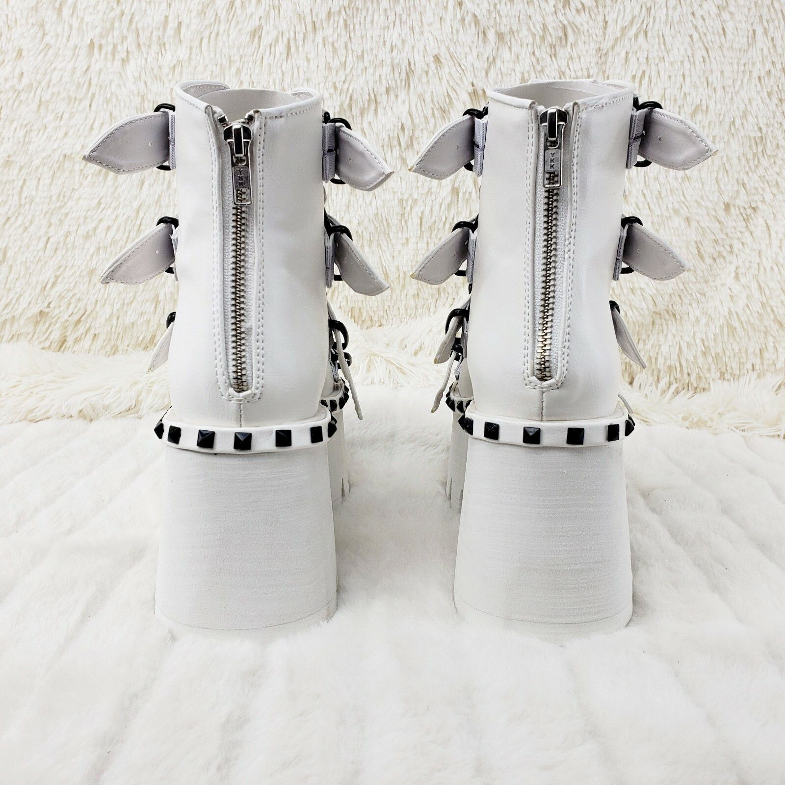Demonia Cult DEMONIA Ashes 70 White 3.5" Platform Heel Goth Punk Sandal B Size US 6 / IT 36 - 5 Thumbnail