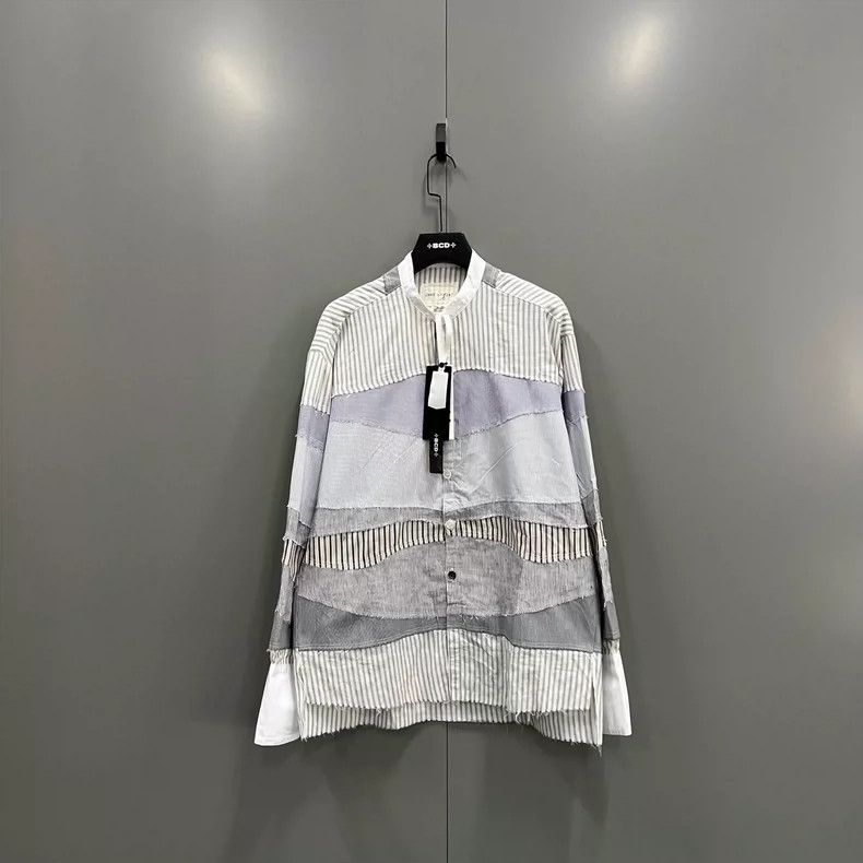 Greg Lauren greg lauren Destruction of striped patchwork shirt 2506-Ne Size US L / EU 52-54 / 3 - 1 Thumbnail