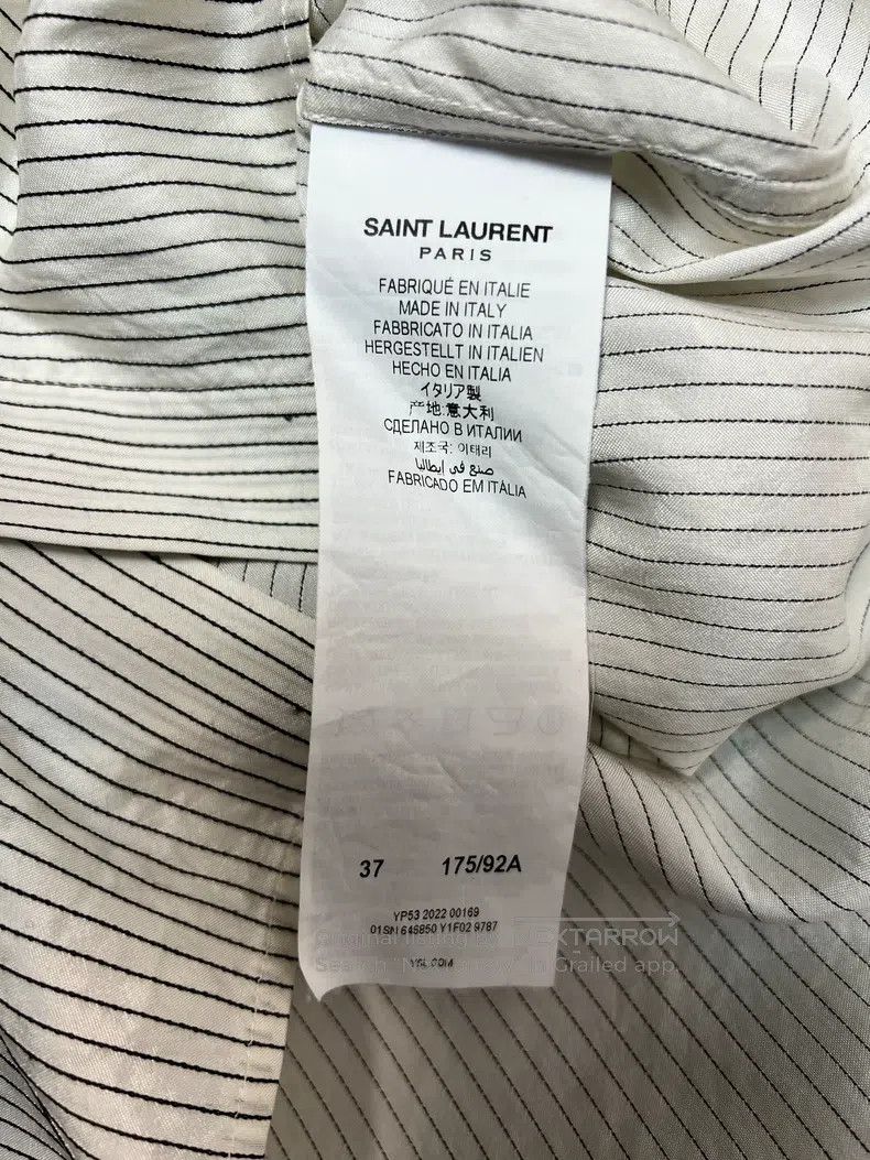 Saint Laurent Paris Saint Laurent Paris size 37 Black and White Striped Silk S Size US XS / EU 42 / 0 - 5 Thumbnail