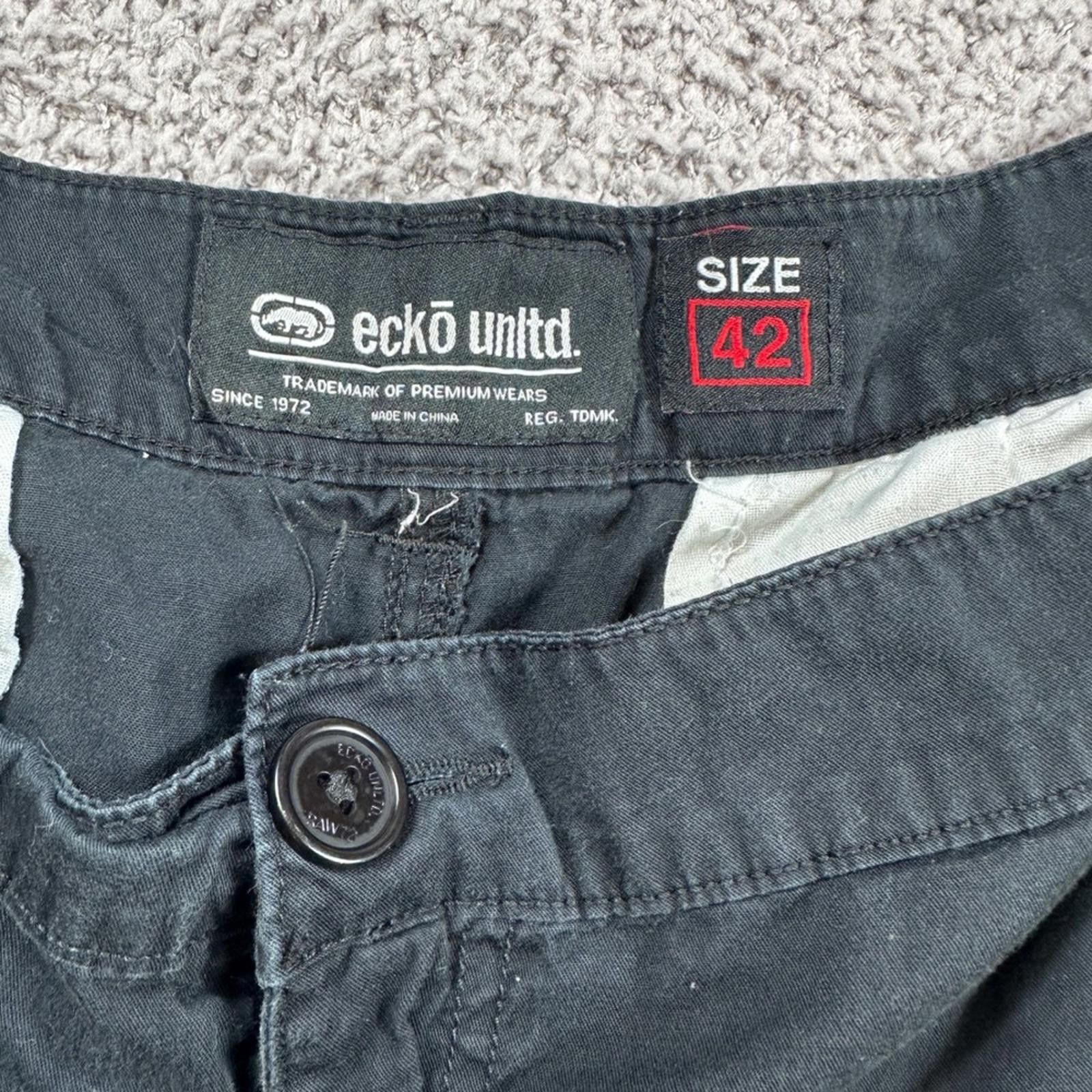 Ecko Unltd. Y2K Ecko Unltd Mens Black Cargo Shorts Size 42 Raw Uncut Size US 42 / EU 58 - 4 Thumbnail
