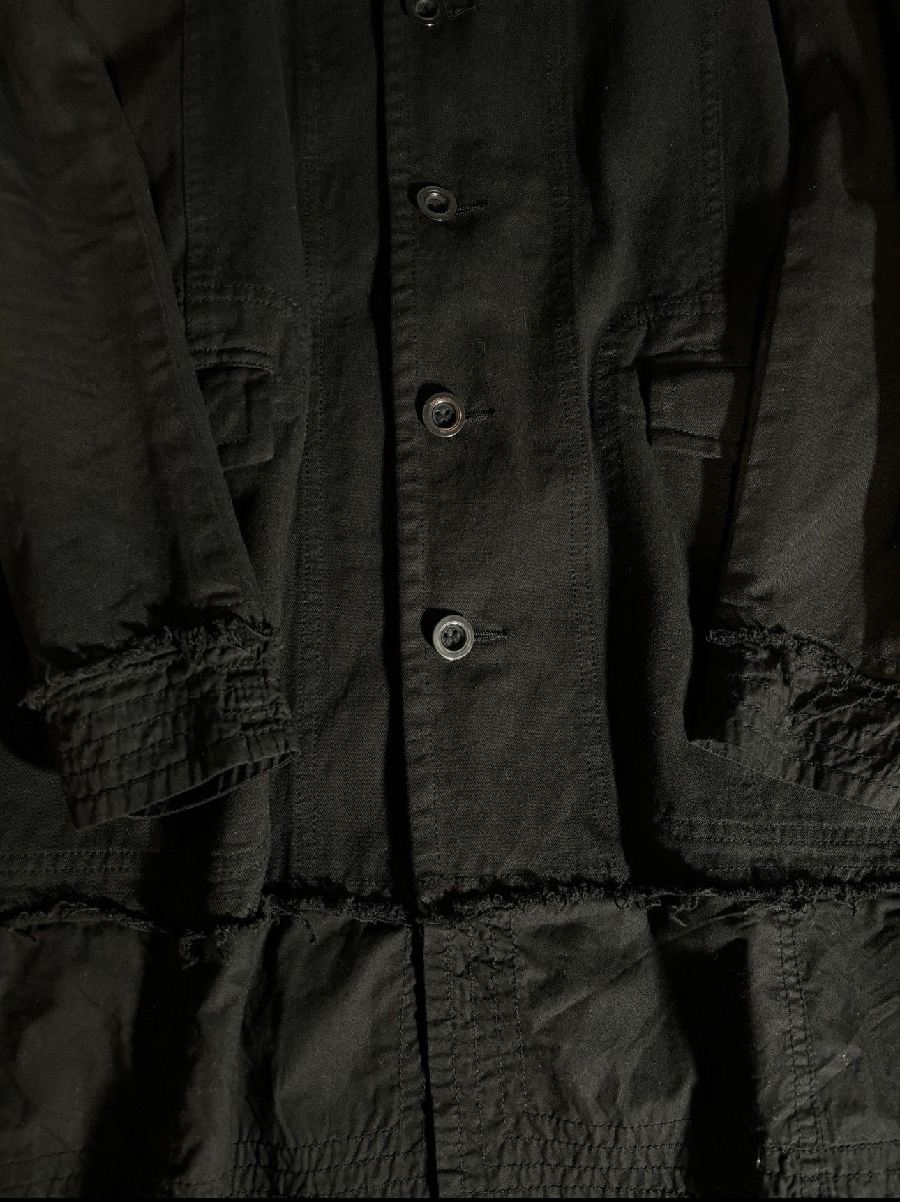 Viridi Anne raw hem coat