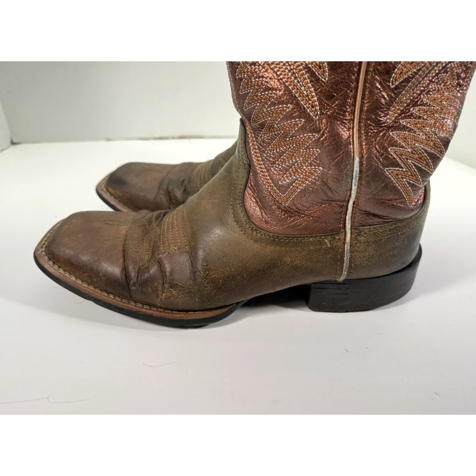 Ariat Ariat Ruidoso Round Up Boot Western Women Size 8.5 B Pearlburnished Chestnut Leather Boots Size US 9 / IT 39 - 6 Thumbnail