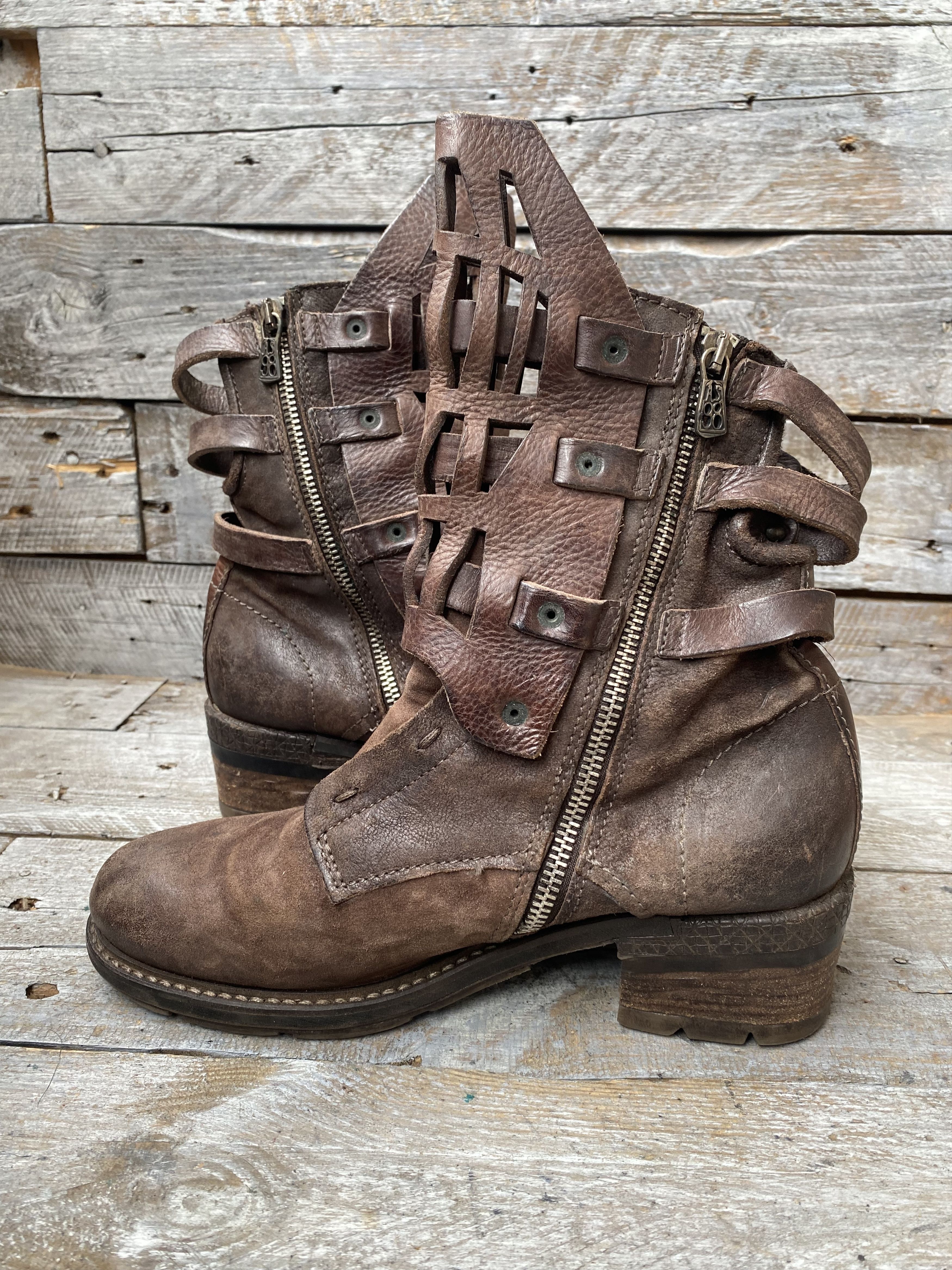 A.S.98 As 98 brown leather combat boots sz 39 Size US 8.5 / IT 38.5 - 7 Thumbnail