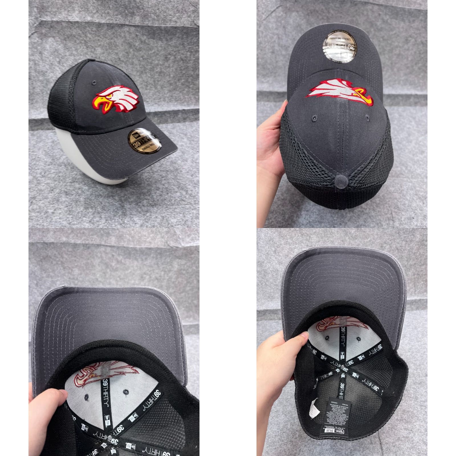 New Era New Era Eagles Hat Cap Fitted Adult Medium Gray 100% Polyester 39Thirty Trucker Mens Hat/Cap Size ONE SIZE - 8 Thumbnail