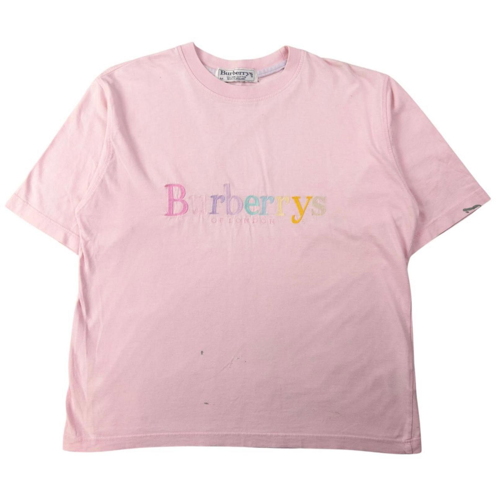 Vintage Burberry Embroidered T Shirt Womens Size M