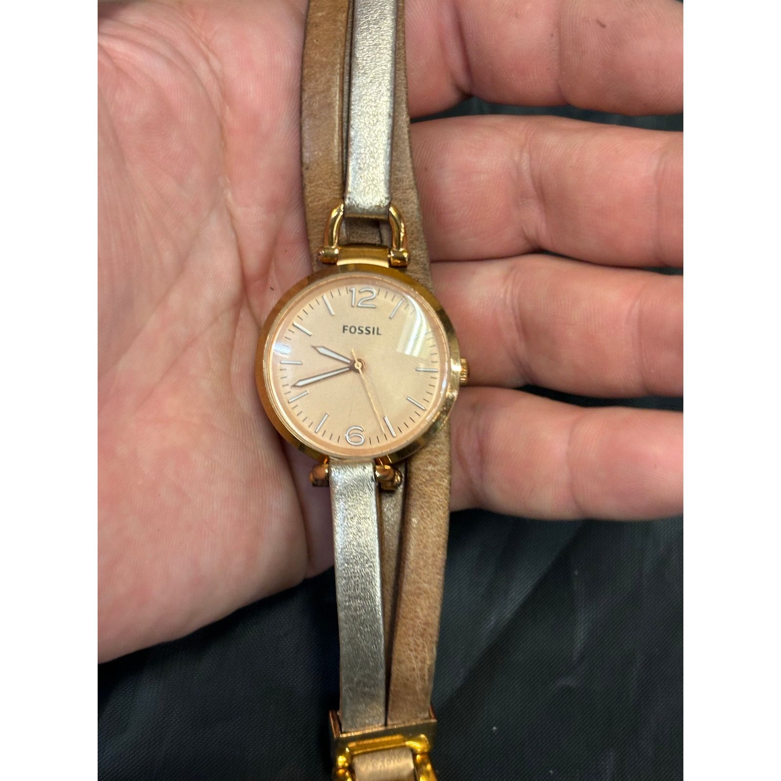 Fossil Fossil Georgia ES3411 Leather Band Womens Watch. New Battery Size ONE SIZE - 9 Thumbnail