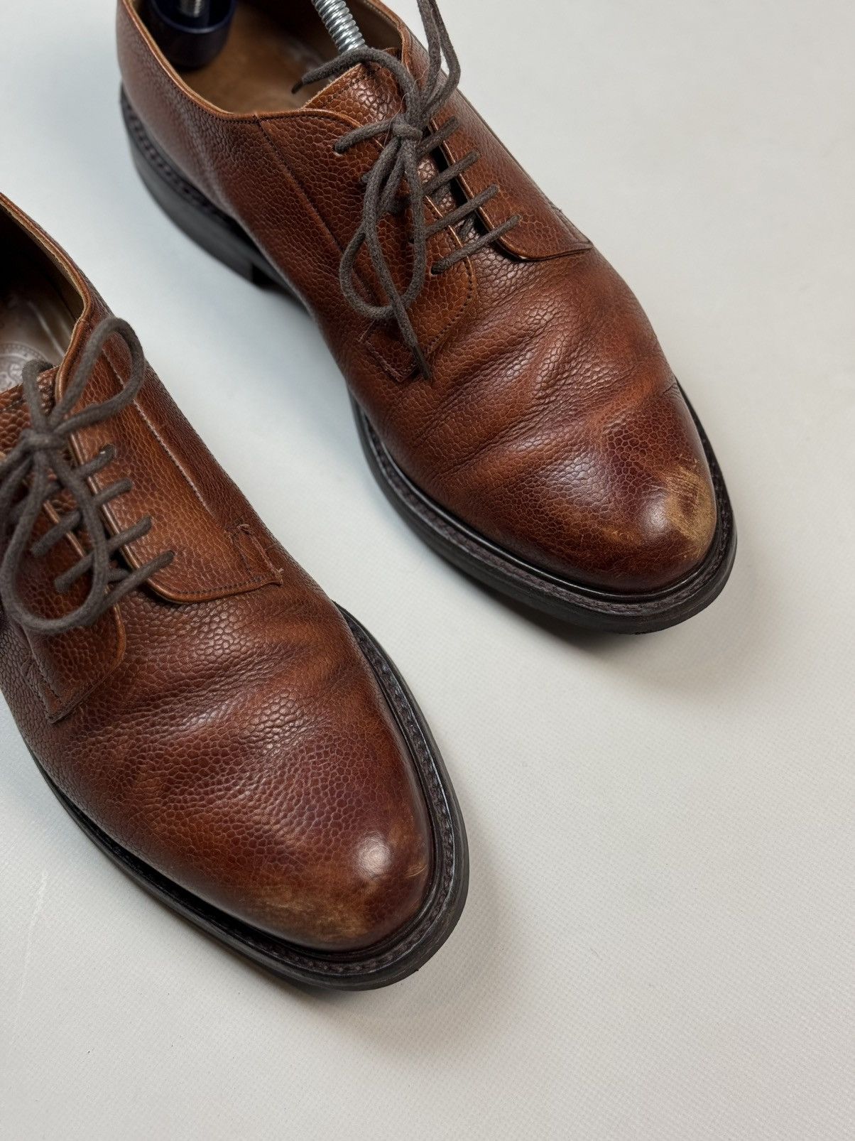 Other Joseph Cheaney Deal Mahogany Grain Leather Derby Shoes Size US 11 / EU 44 - 4 Thumbnail