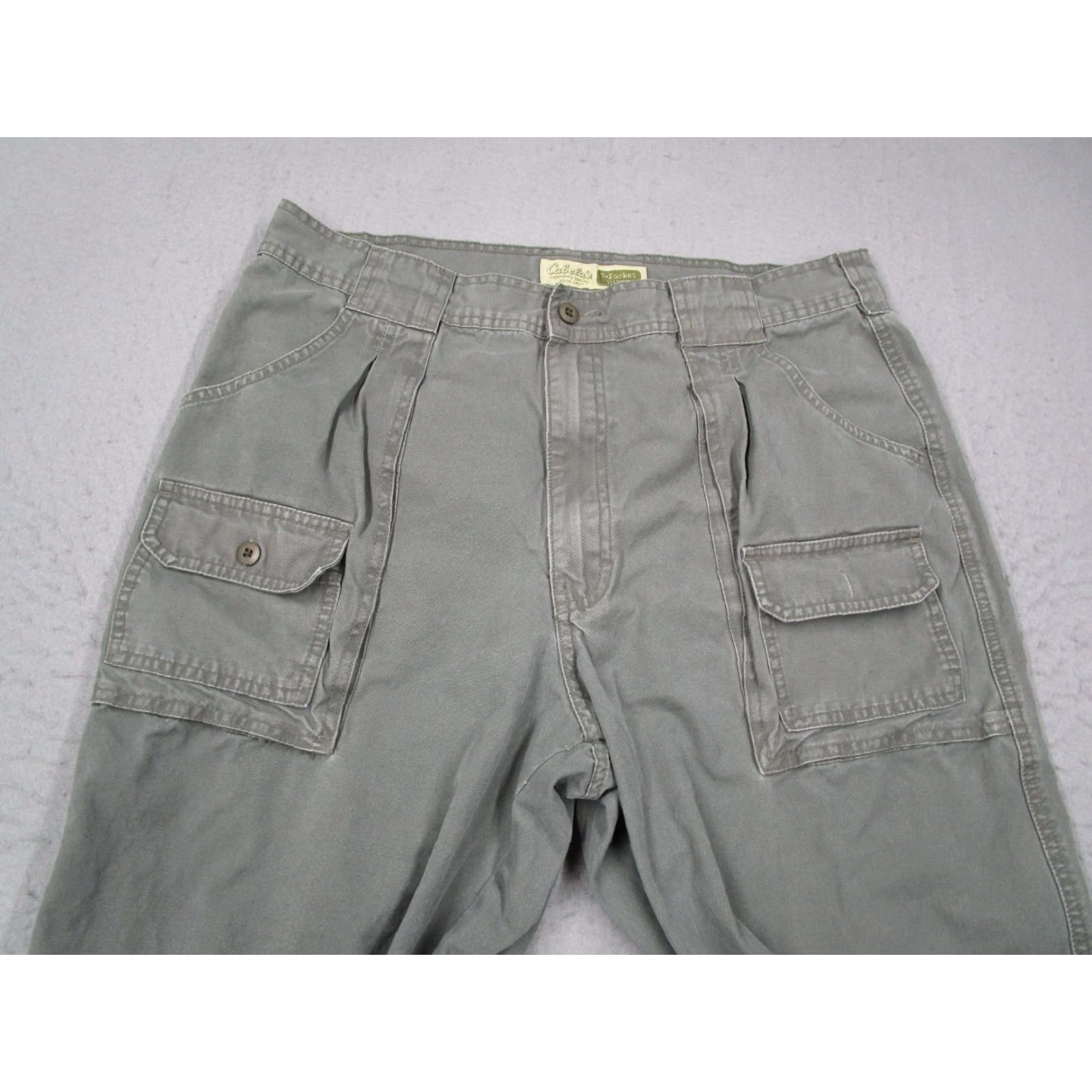 Vintage Cabela's Pants Mens 7 Pocket Hiker Cargo Work Canvas Cotton Green 36x31 Casual Travel Outdoor 90s Mens Size US 36 / EU 52 - 2 Thumbnail