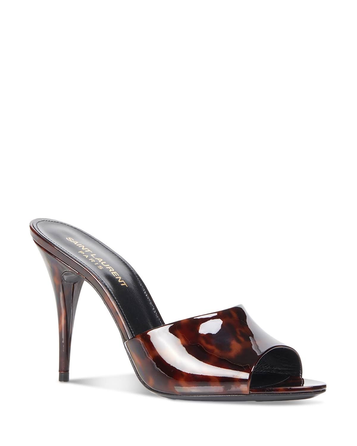 o1s1wg111023 La 16 Mules In Tortoise shell Patent Leather