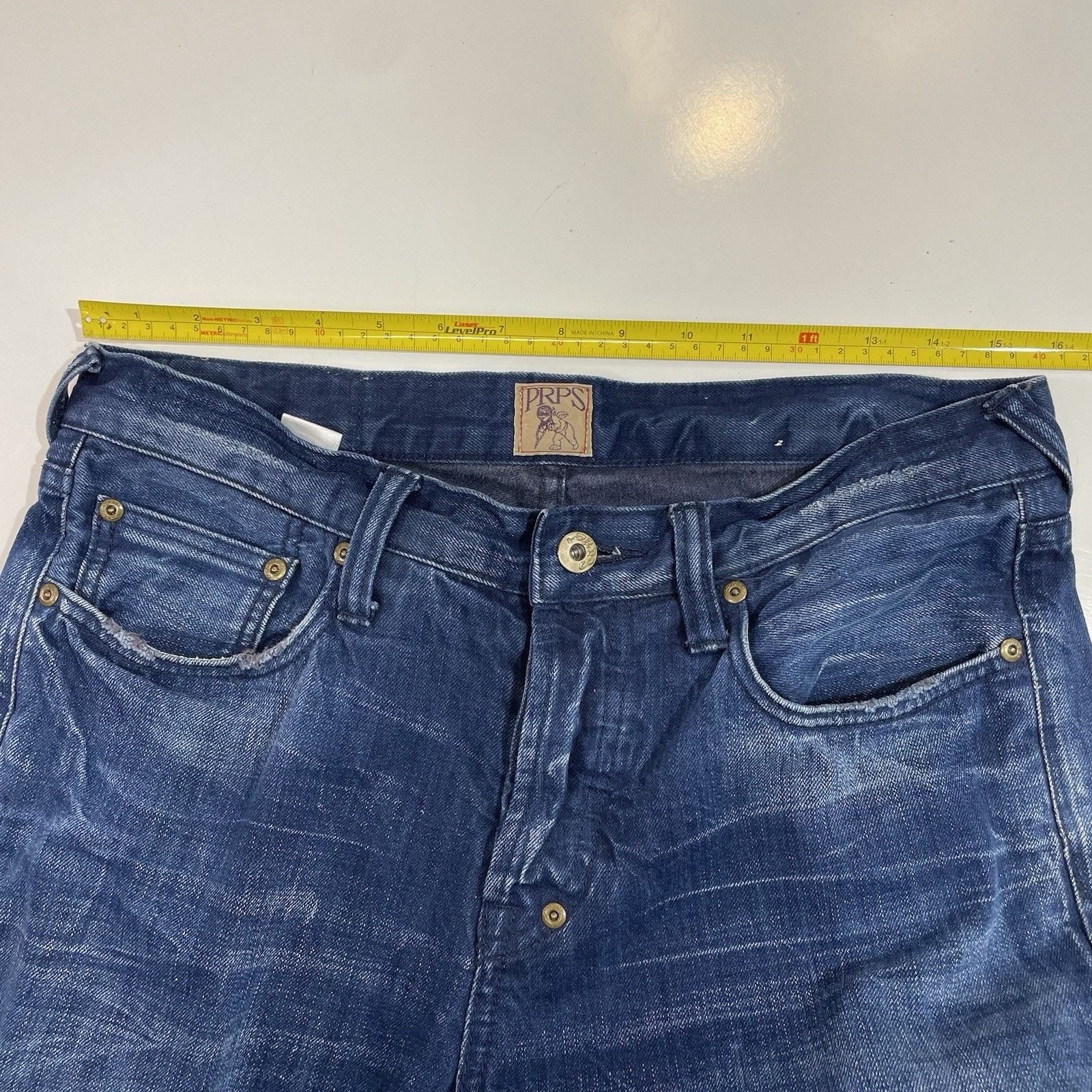 Prps PRPS Demon Jeans Mens 31 Button Fly Blue Denim Dark Wash 31 Size US 31 - 11 Thumbnail