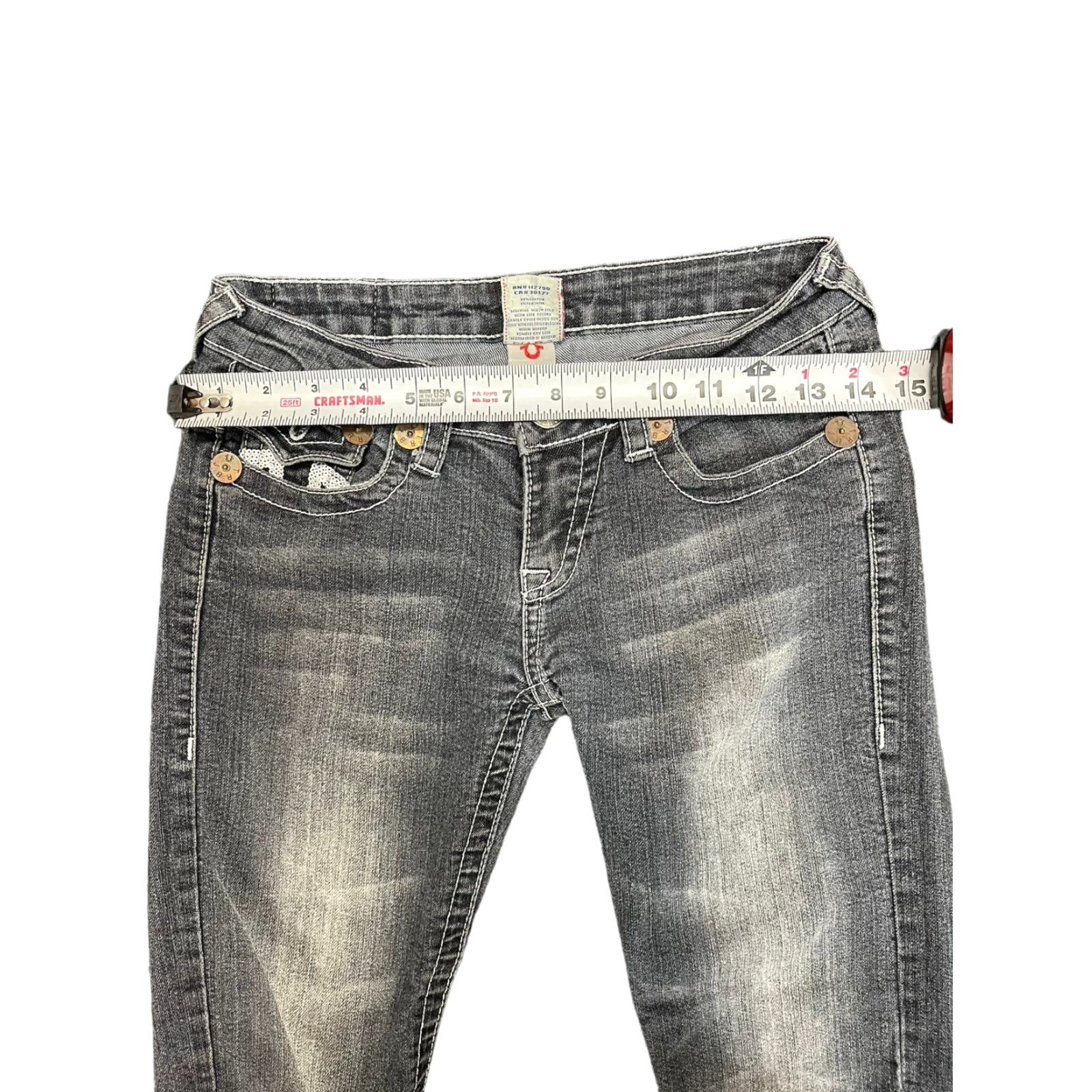 True Religion True Religion Jeans Joey Super T World Tour/Row 26 Distressed USA Denim 100% Cotton Straight Relaxed Mens Jeans 33in Inseam Size US 26 / EU 42 - 5 Thumbnail