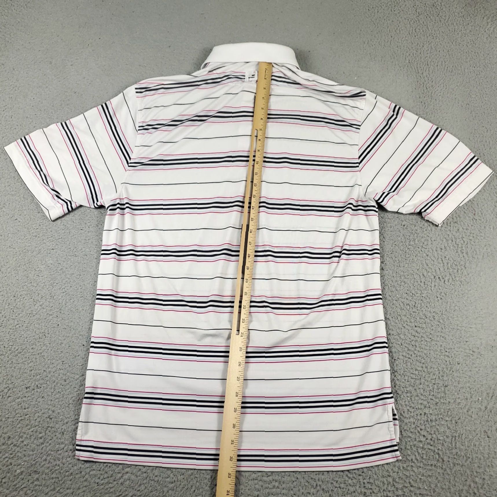 Footjoy FJ Polo Shirt Mens M White Striped Shirt Golf Casual Size US M / EU 48-50 / 2 - 7 Thumbnail