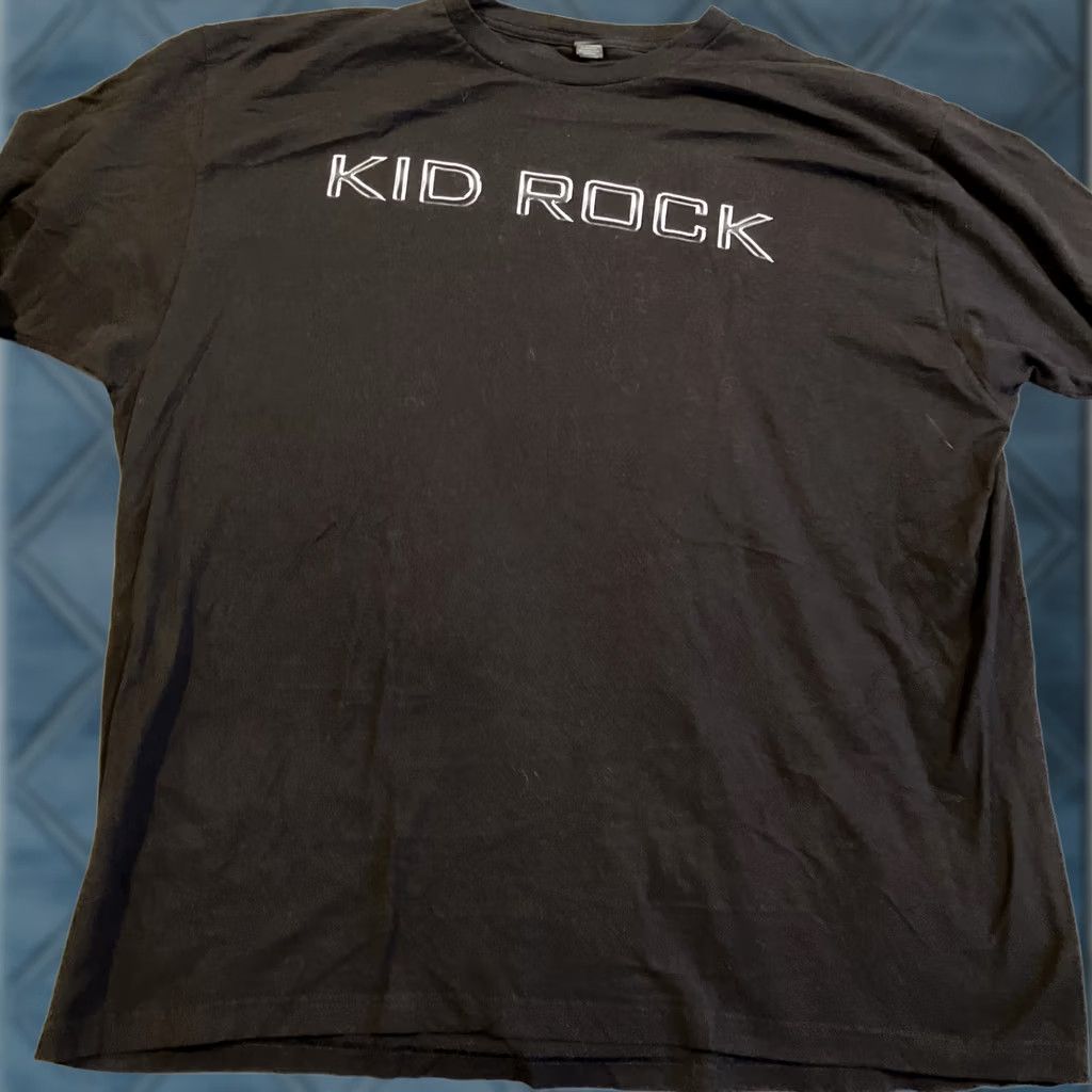 Tultex VINTAGE Kid Rock T-Shirt Rock 2XL Black Short Sleeve Crew Neck Tultex Graphic Print Concert USA Patriotic F**k Tank Zero F**ks Given Detroit Mens Size US XXL / EU 58 / 5 - 1 Thumbnail