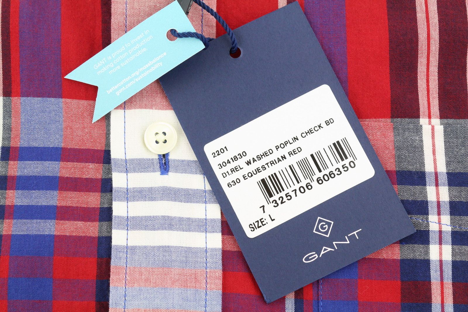Gant WASHED POPLIN CHECK L Relaxed Plaid Button-Down 87497 Size US L / EU 52-54 / 3 - 7 Thumbnail
