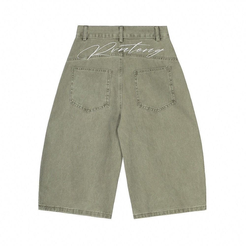 Jean Men's street stitching washed loose scimitar denim shorts Size US 32 / EU 48 - 1 Thumbnail