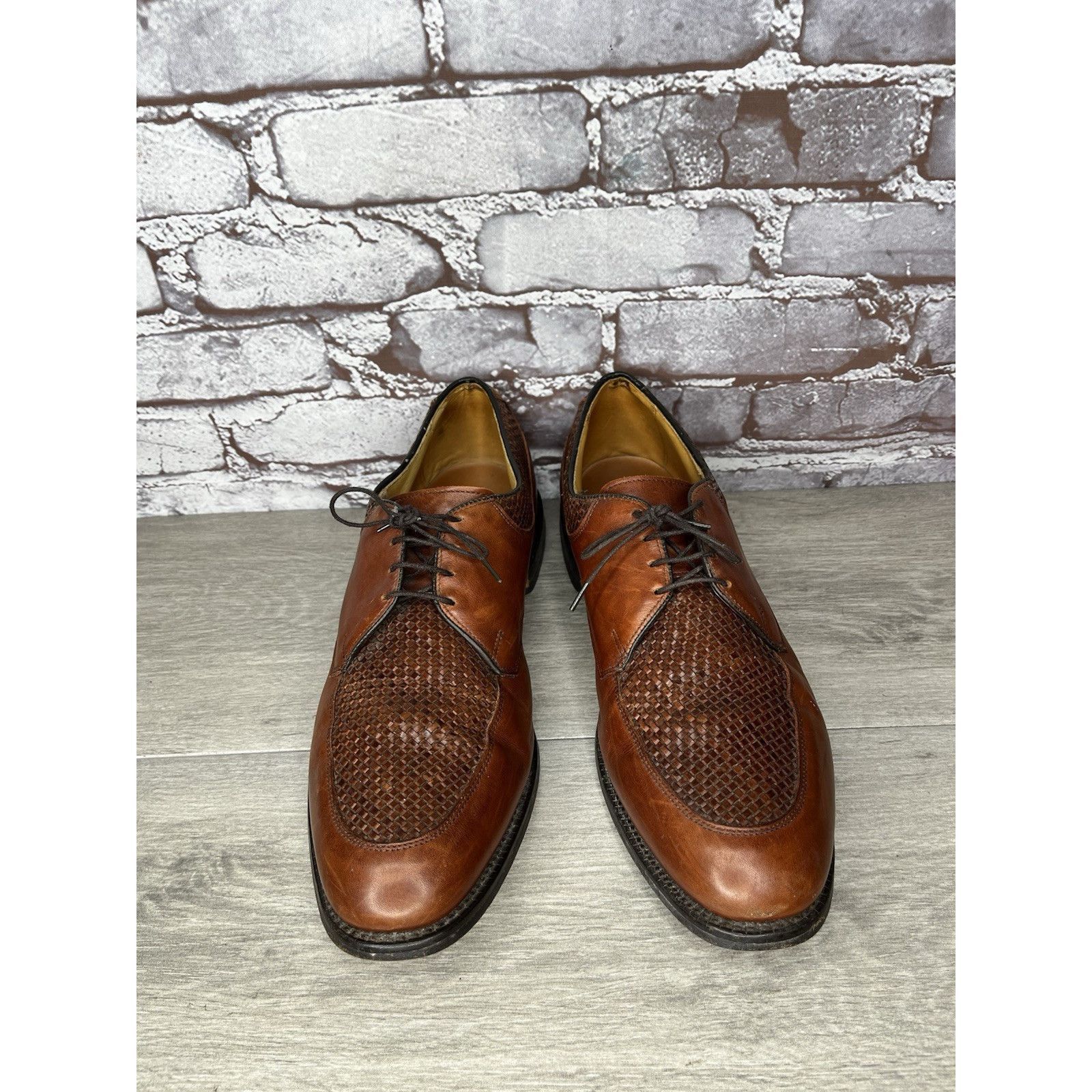 Allen Edmonds Allen Edmonds Norfolk Woven Brown Leather Oxfords Dress Shoe Size US 11.5 / EU 44-45 - 13 Thumbnail