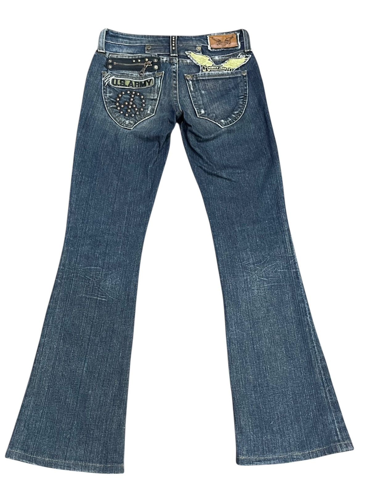Robins Jeans ROBIN’S JEANS Peace Studded Pure Rocker Chic Flare Petite🔥 Size 24" / US 00 / IT 34 - 6 Thumbnail
