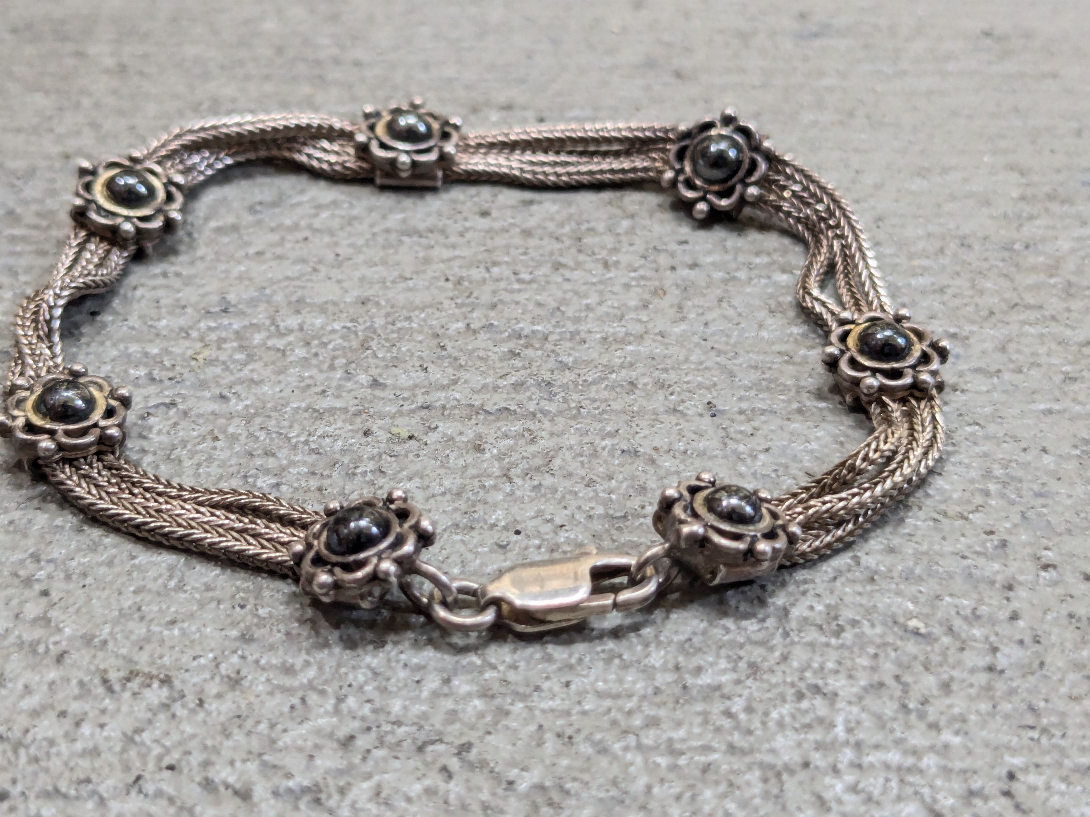 Jewelry Vintage Sterling Silver Bracelet Mesh Chain 7.25 Size ONE SIZE - 6 Thumbnail