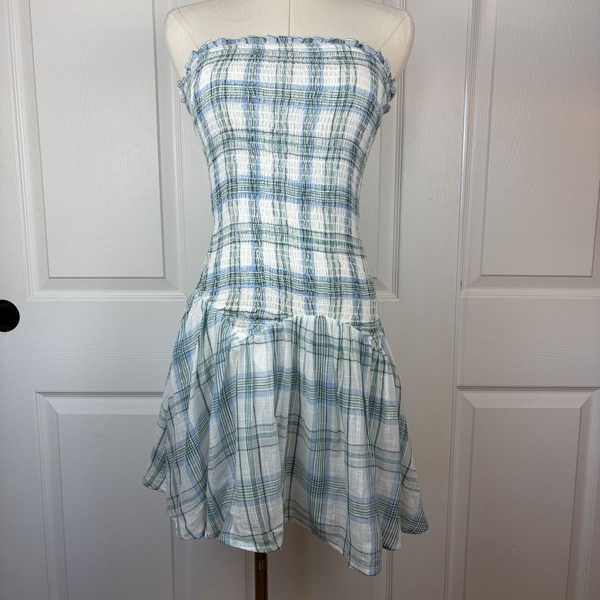 Rsq Rsq blue plaid ruffle mini dress Size S / US 4 / IT 40 - 1 Thumbnail