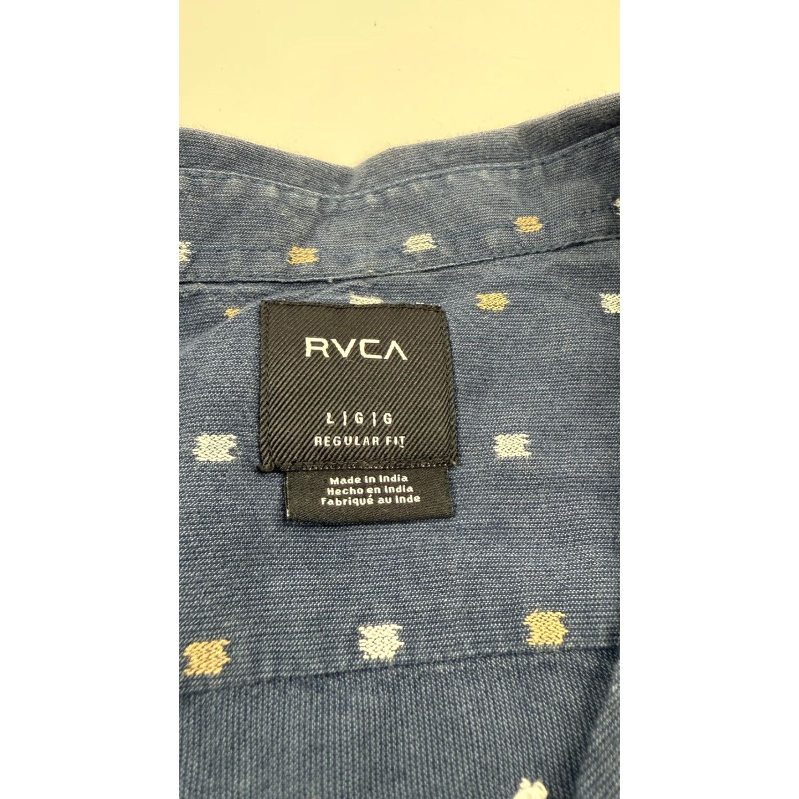 RVCA RVCA Shirt Men Short Sleeve Button-Up Blue Geometric Pattern Regular Fit Size US M / EU 48-50 / 2 - 3 Thumbnail