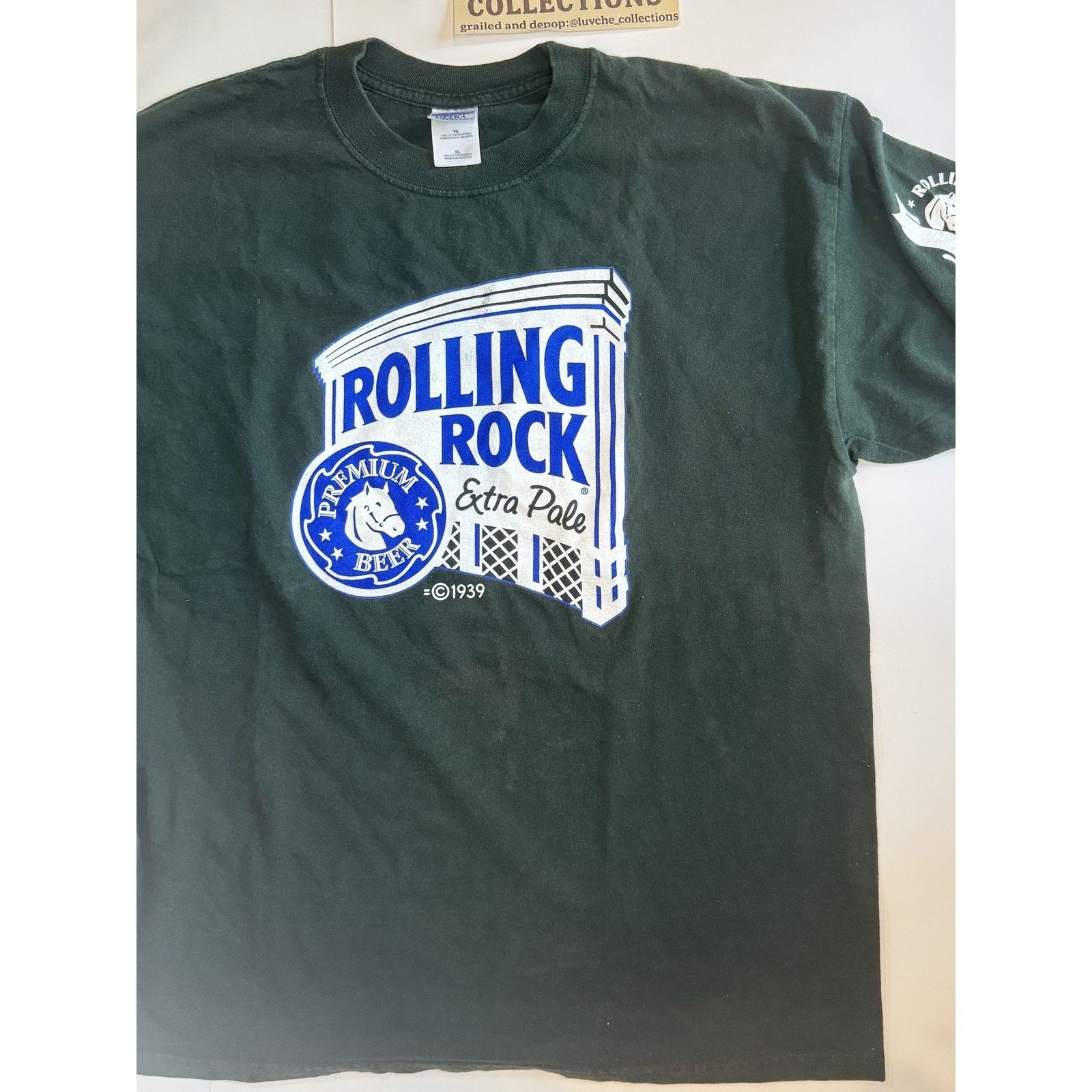 Gildan Vintage Rolling Rock Shirt Mens XL Beer Brewing Graphic 90s Size US XL / EU 56 / 4 - 8 Thumbnail