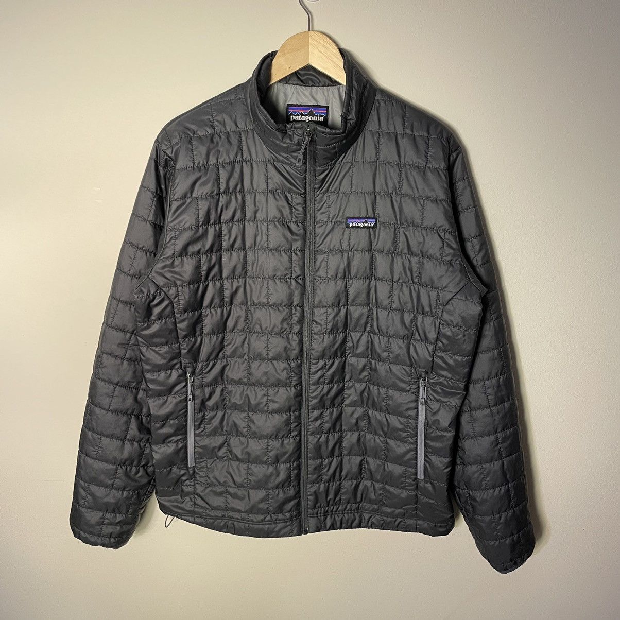 image of Patagonia Grey Nano Puff Zip Up Light Jacket, Men's (Size Large)