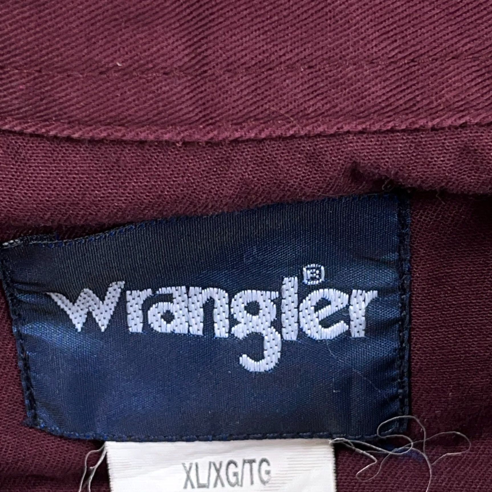 Wrangler Wrangler Denim Shirt Men XL Maroon Pearl Snap Western Cowboy Cut Ranch Rodeo Shirt Size US XL / EU 56 / 4 - 5 Thumbnail