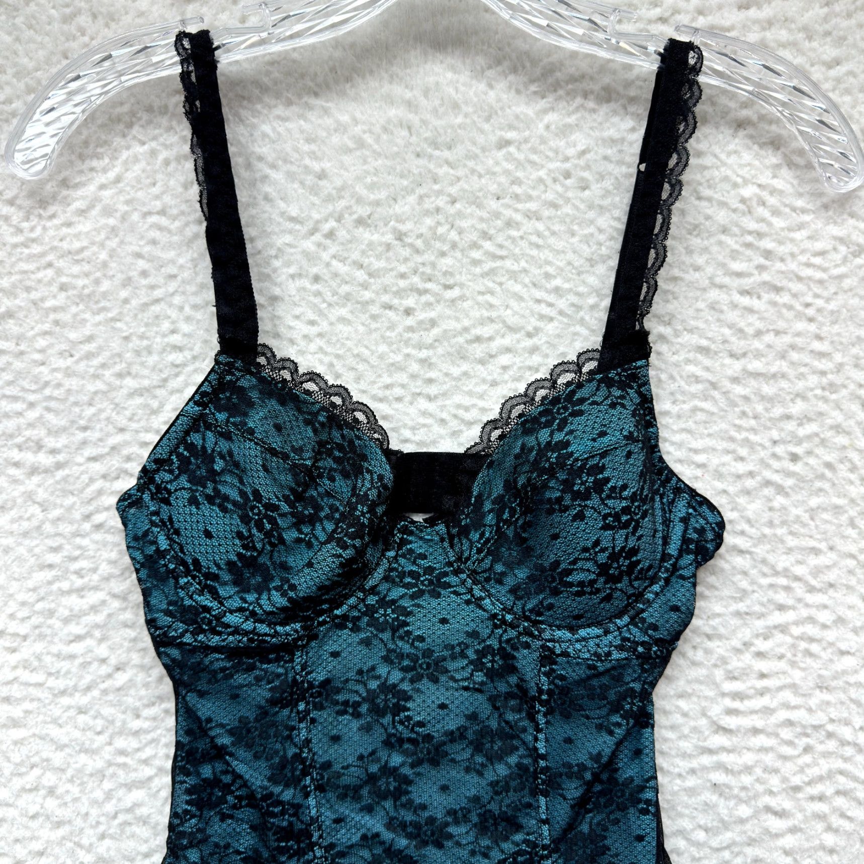 Vintage VINTAGE Rampage Camisole Slip Lingerie Small Blue Lace Cyber Goth Fairy S Womens Girls Size ONE SIZE - 2 Thumbnail