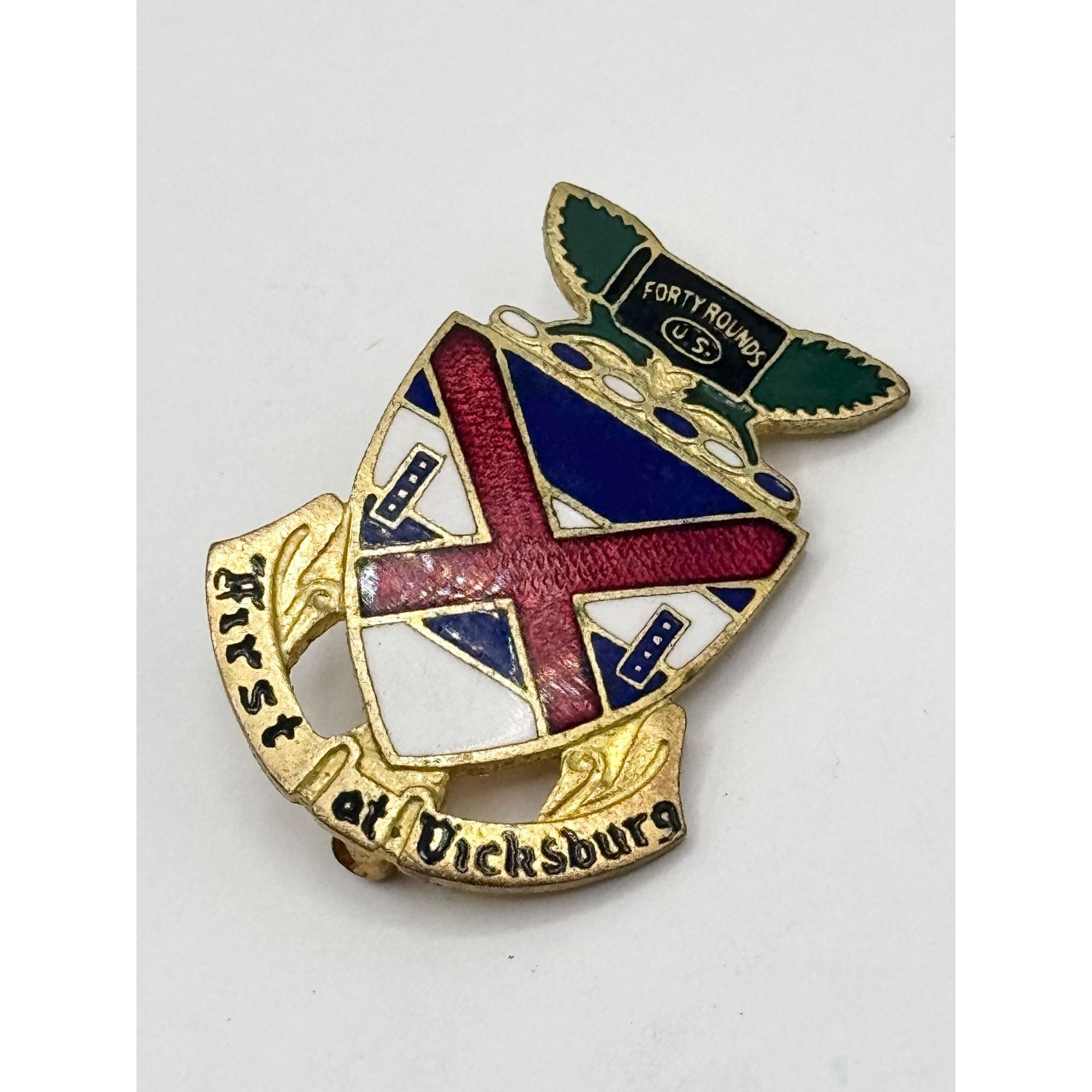 Vintage WWII US Army 13th Infantry Regiment DI DUI Crest Pin NS MEYE Size ONE SIZE - 2 Thumbnail