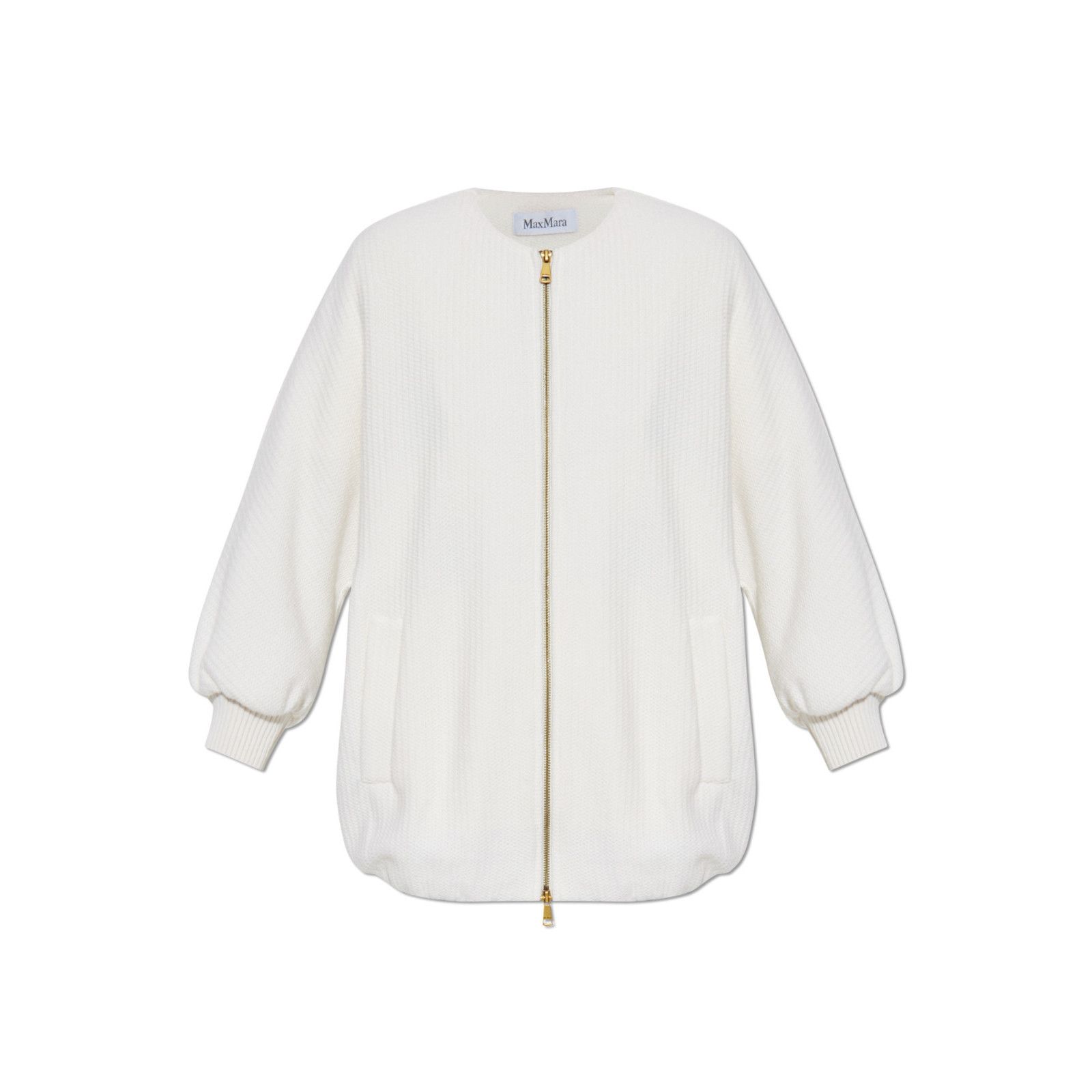 Max Mara MAX MARA Cirino White Wool Zip Jacket New & Authentic (Wome Size M / US 6-8 / IT 42-44 - 1 Preview