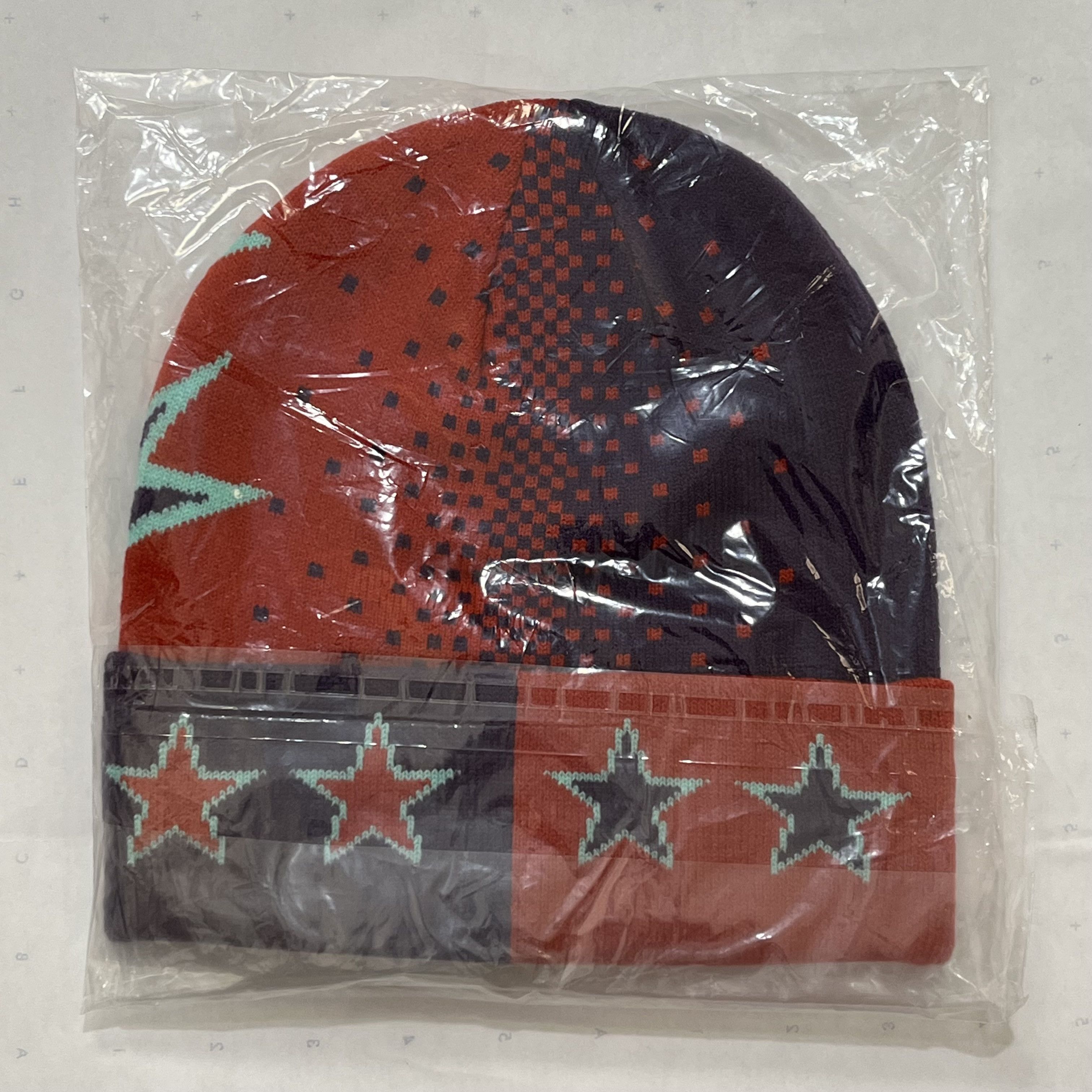 Happy99 Happy99 online pixel star beanie red/orange | Grailed