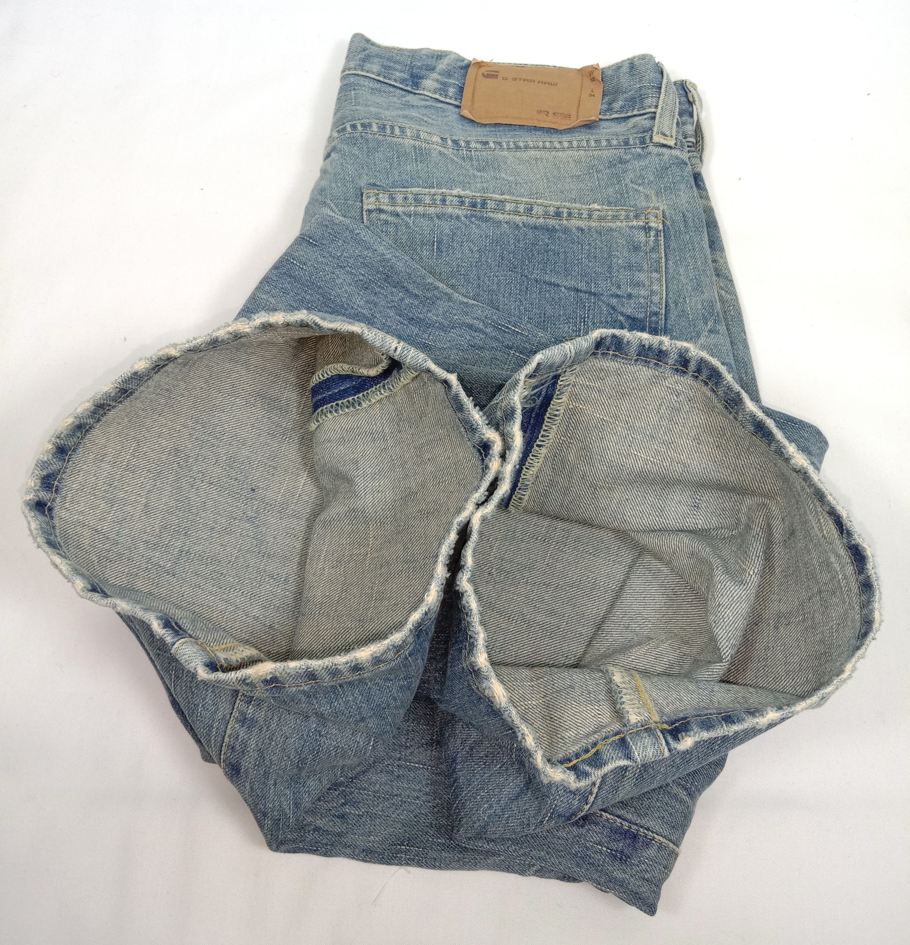 G-Star Vintage G Star Raw Faded Blue Flare Jeans Bell Bottom Denim Size US 32 / EU 48 - 13 Thumbnail