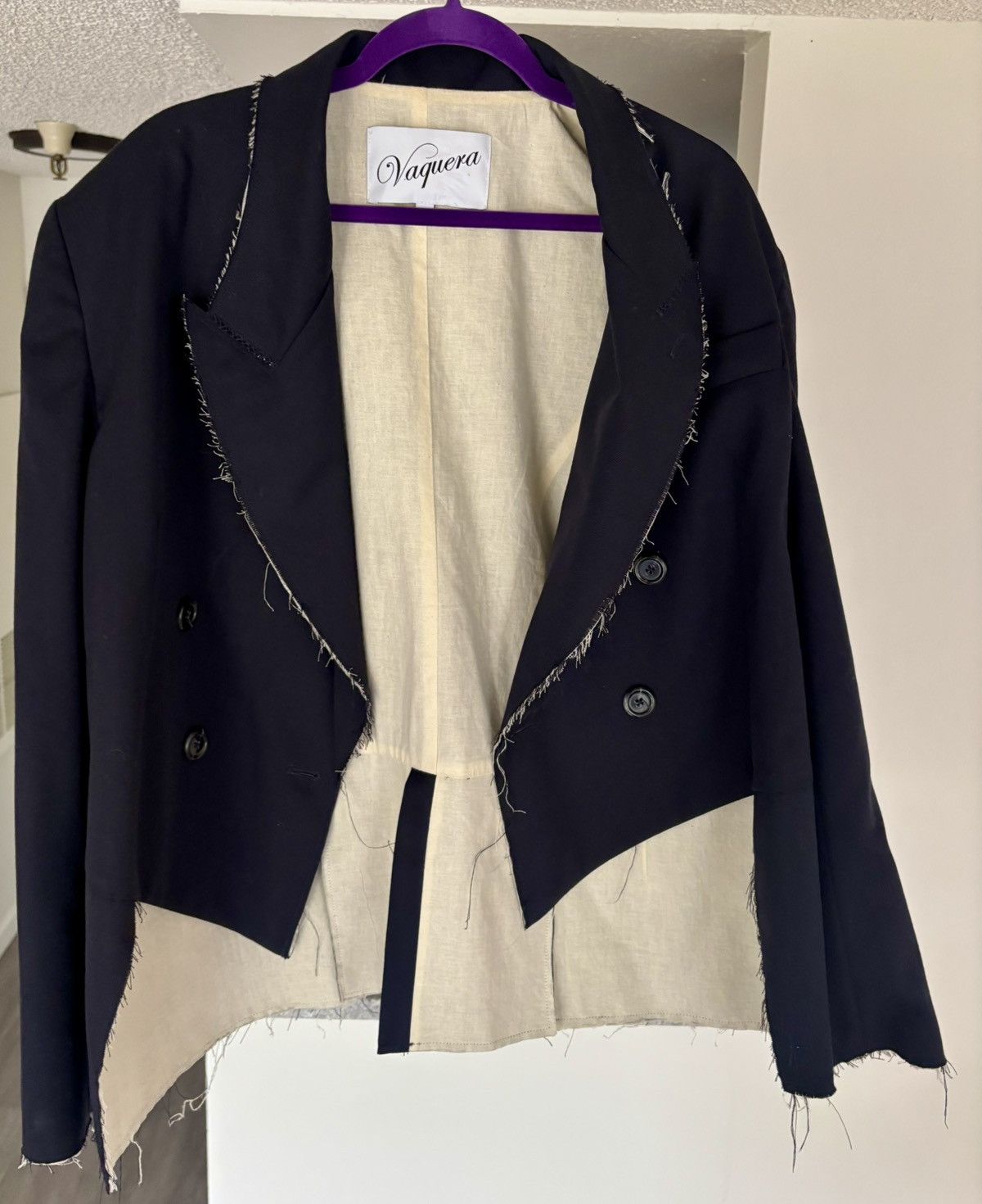 Vaquera Vaquera Distressed Blazer Size L / US 10 / IT 46 - 10 Thumbnail