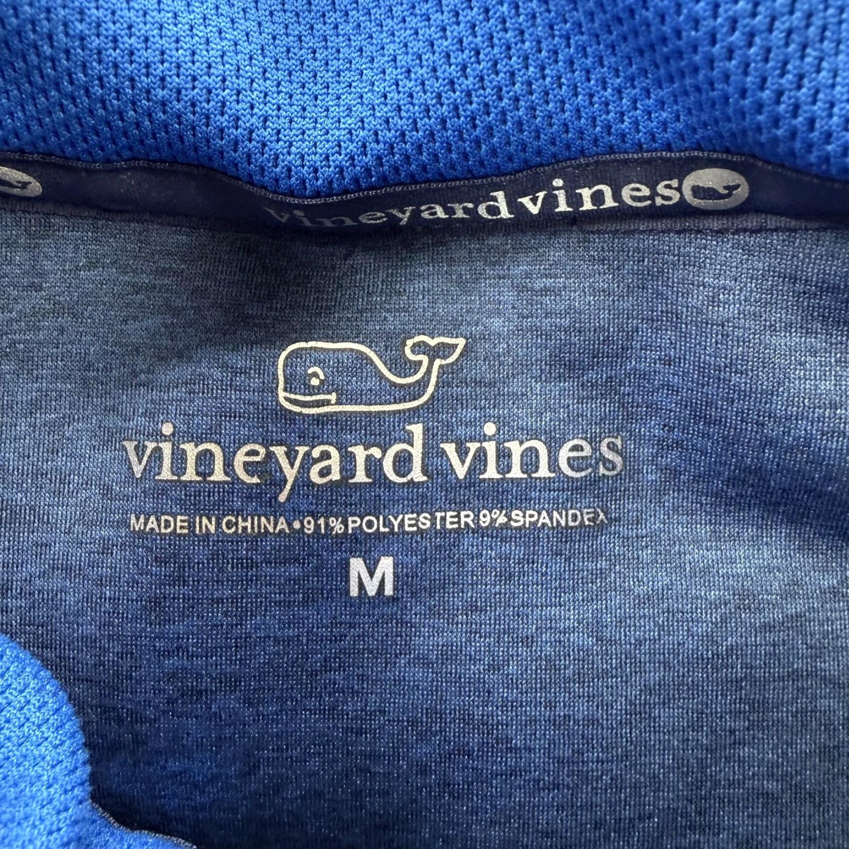 Vineyard Vines Vineyard Vines Sweatshirt Mens M Blue 1/4 Zip Mock Neck Fleece Pullover Size US M / EU 48-50 / 2 - 3 Thumbnail