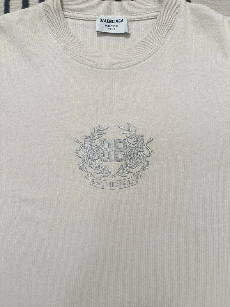 Balenciaga Balenciaga Crown wheat spike embroidered logo short sleeve Size US M / EU 48-50 / 2 - 3 Thumbnail